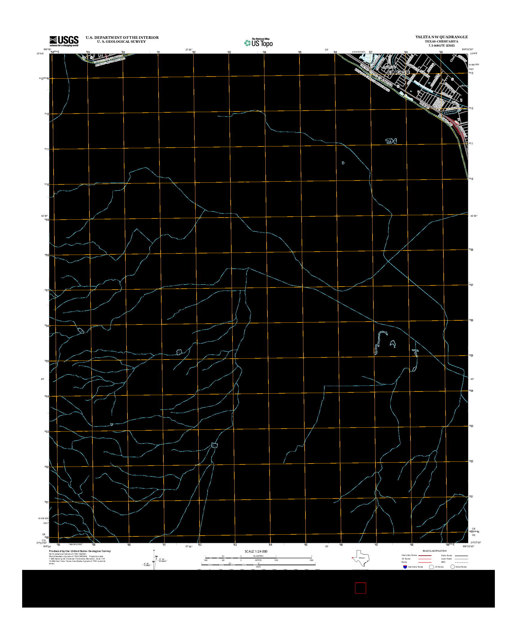 USGS US TOPO 7.5-MINUTE MAP FOR YSLETA NW, TX-CHH 2012