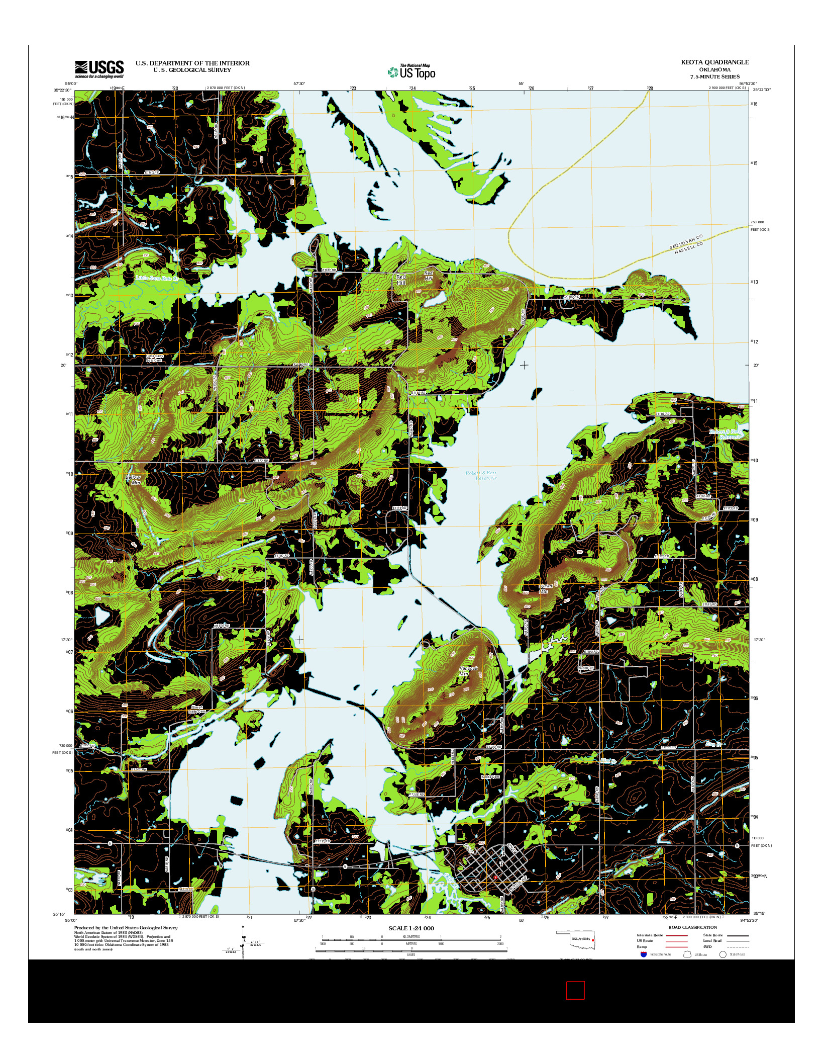 USGS US TOPO 7.5-MINUTE MAP FOR KEOTA, OK 2012