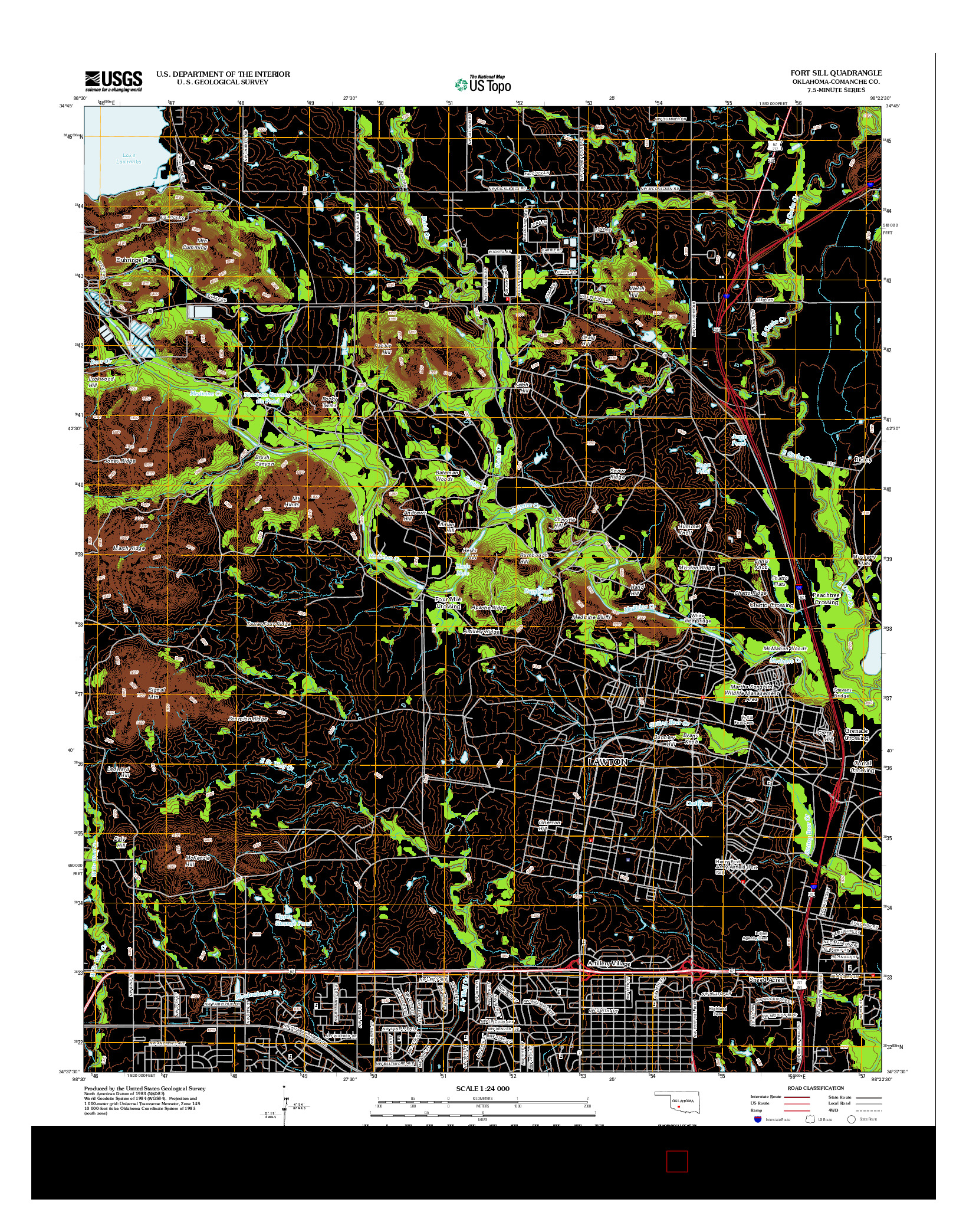 USGS US TOPO 7.5-MINUTE MAP FOR FORT SILL, OK 2012