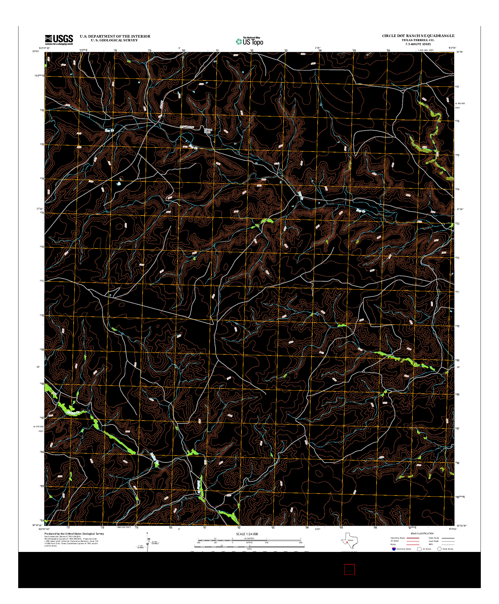 USGS US TOPO 7.5-MINUTE MAP FOR CIRCLE DOT RANCH NE, TX 2012