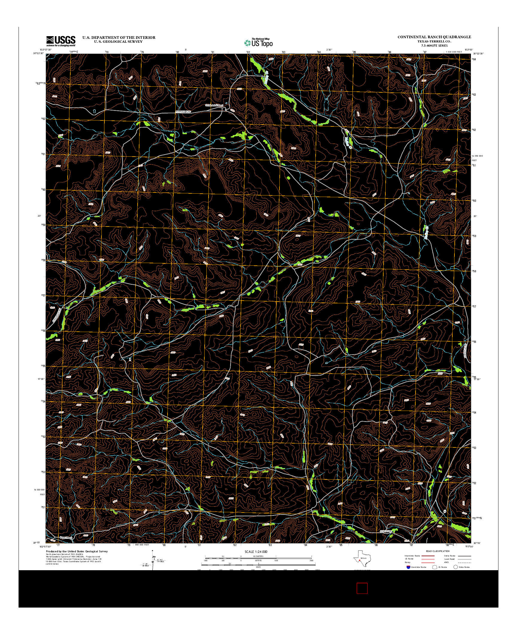 USGS US TOPO 7.5-MINUTE MAP FOR CONTINENTAL RANCH, TX 2012