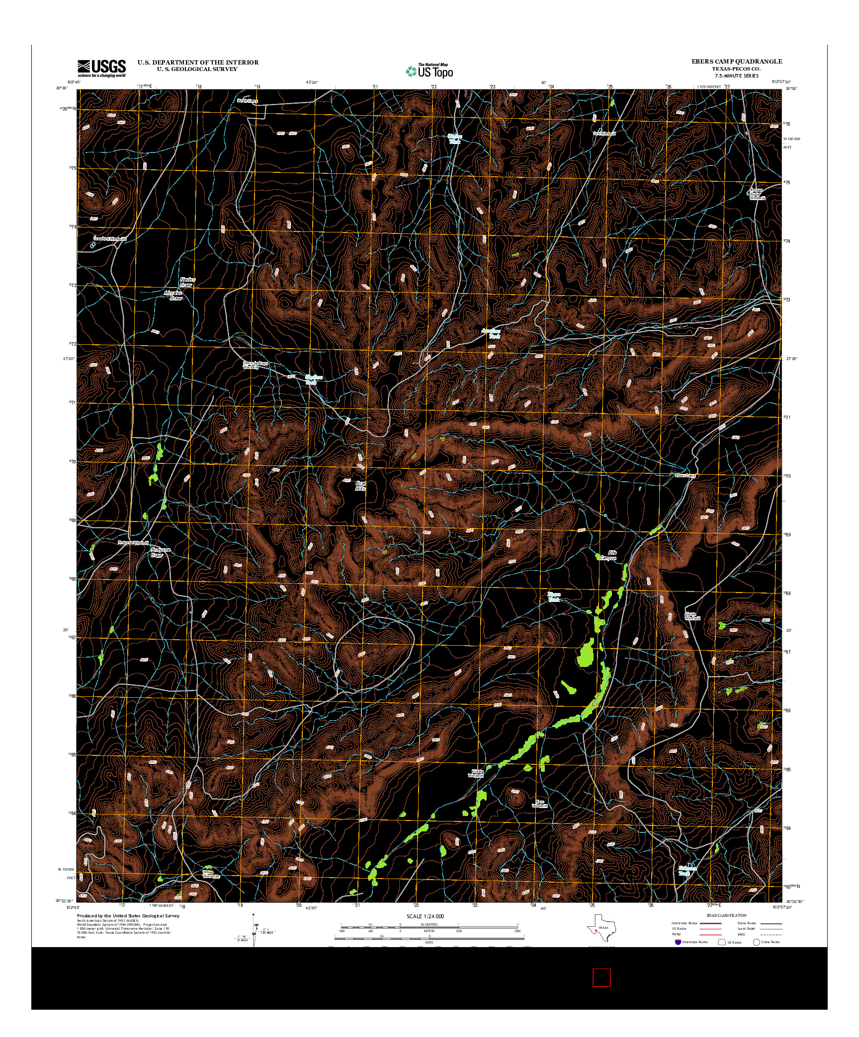 USGS US TOPO 7.5-MINUTE MAP FOR EBERS CAMP, TX 2012