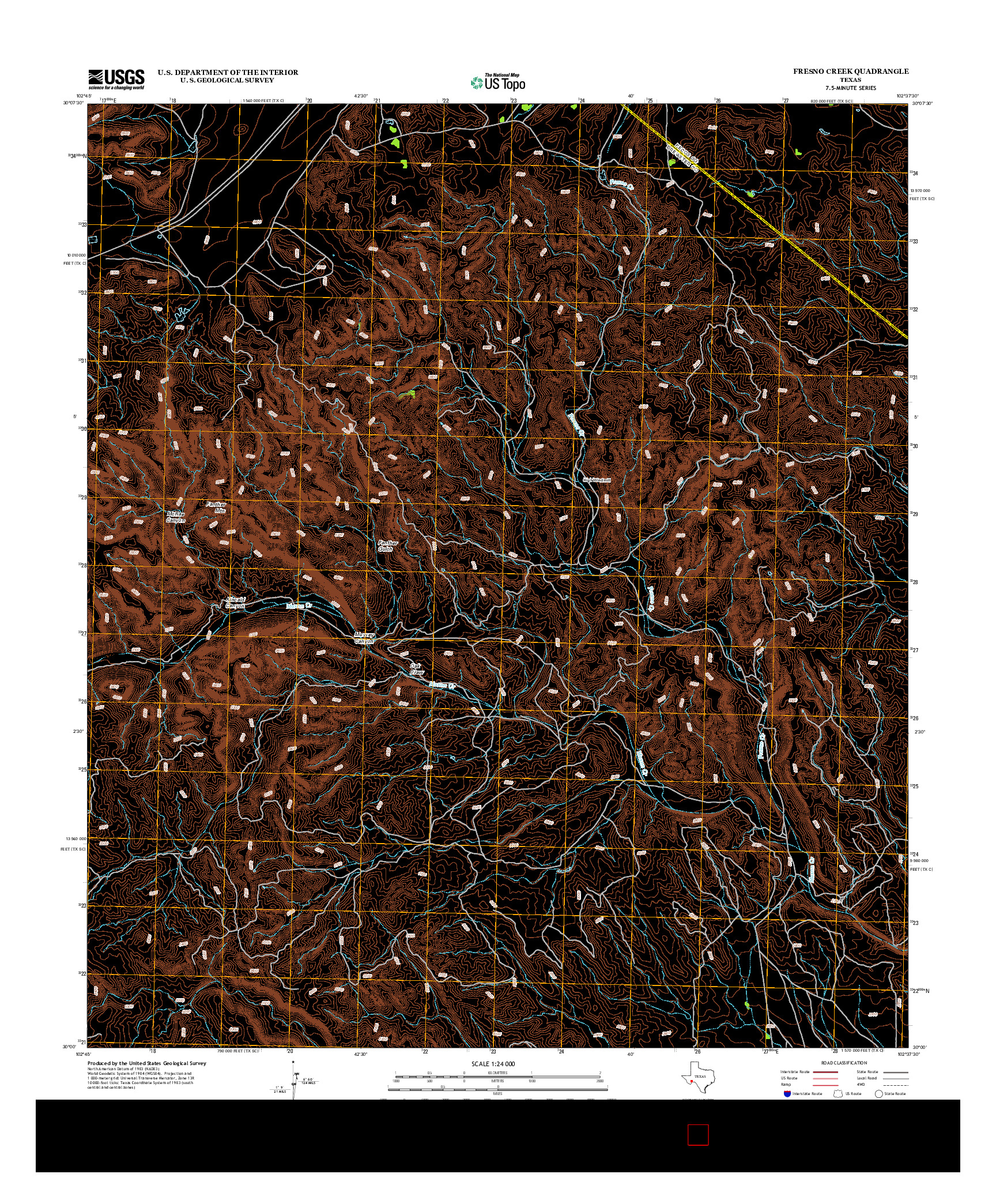 USGS US TOPO 7.5-MINUTE MAP FOR FRESNO CREEK, TX 2012