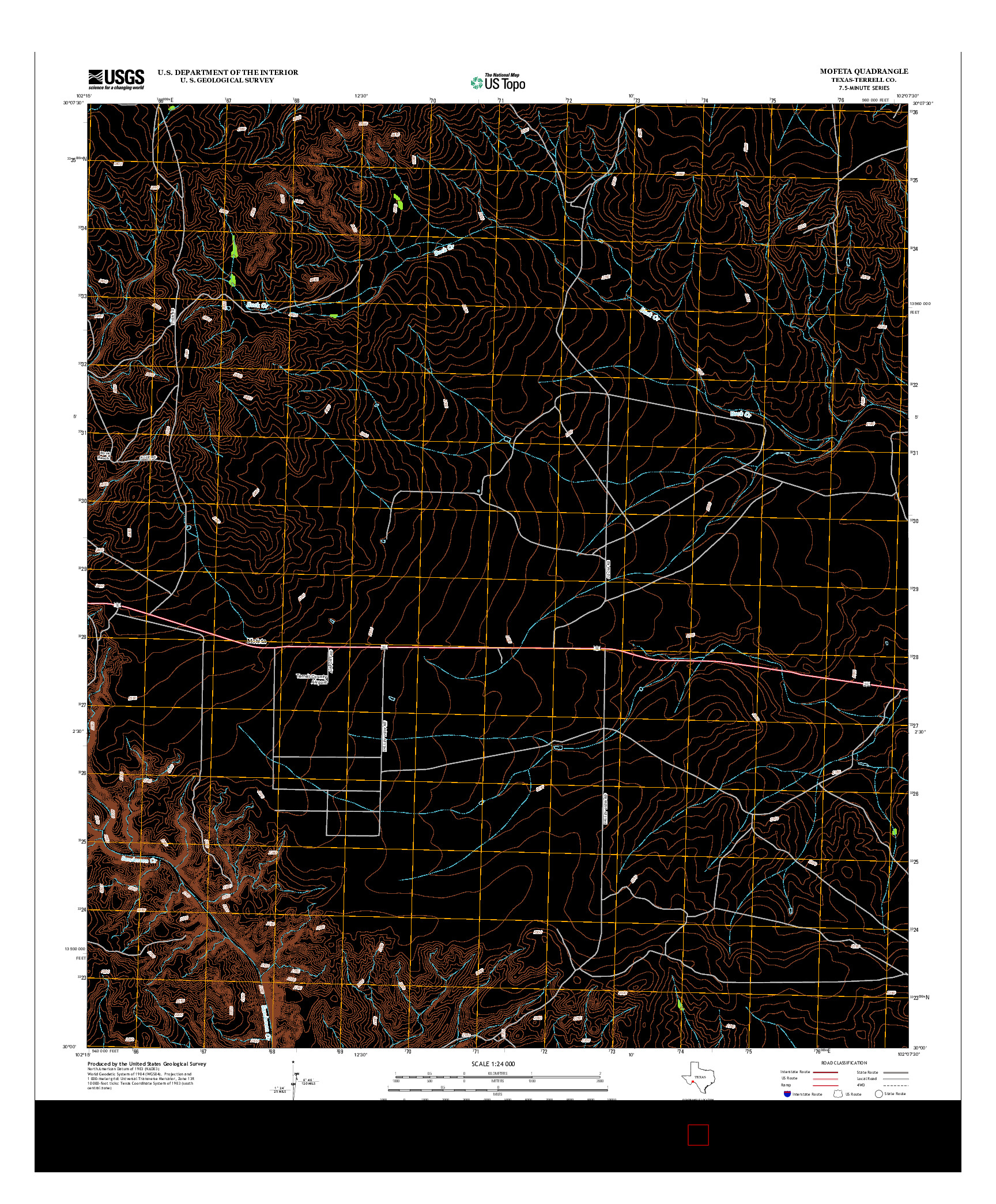 USGS US TOPO 7.5-MINUTE MAP FOR MOFETA, TX 2012