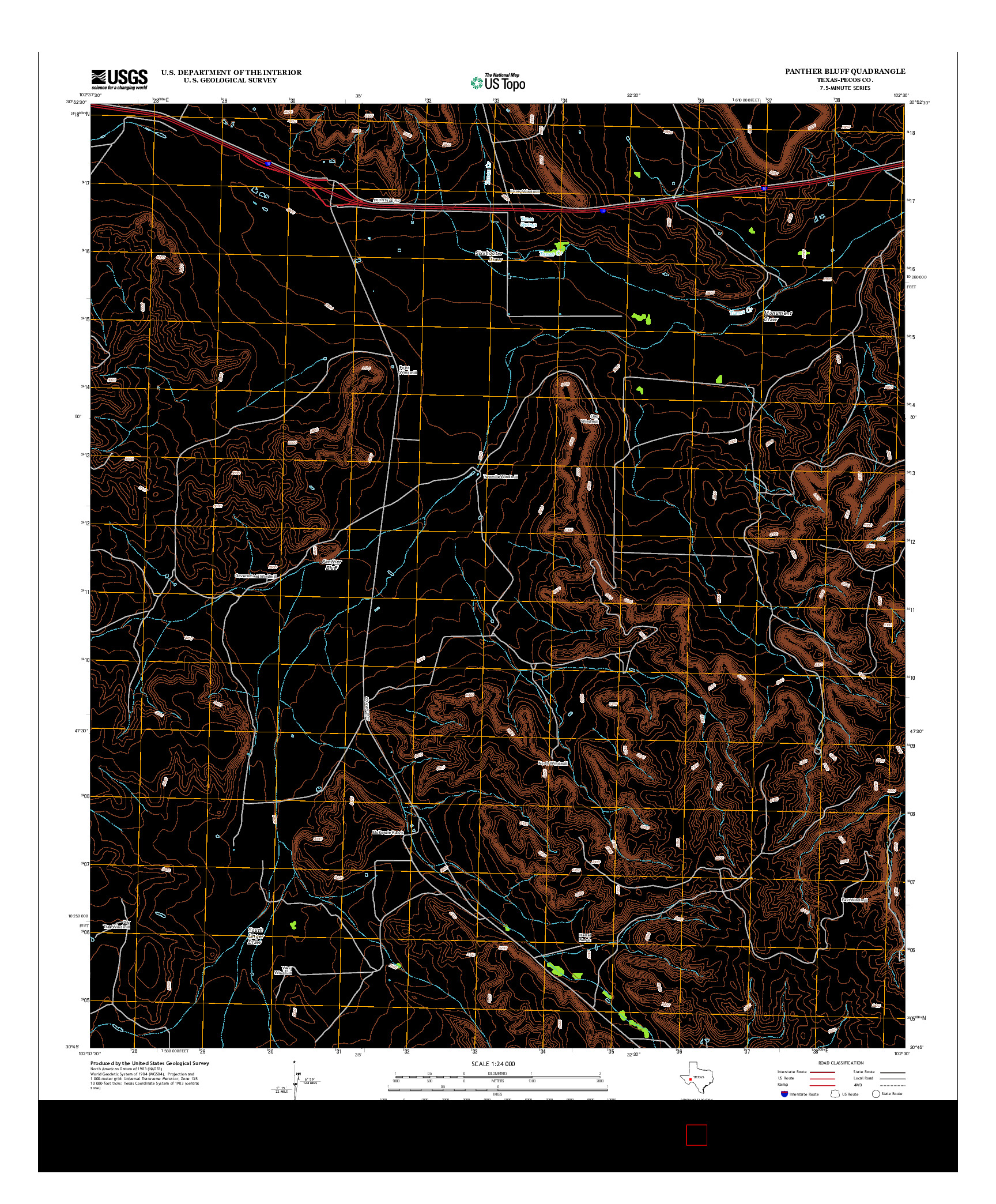 USGS US TOPO 7.5-MINUTE MAP FOR PANTHER BLUFF, TX 2012