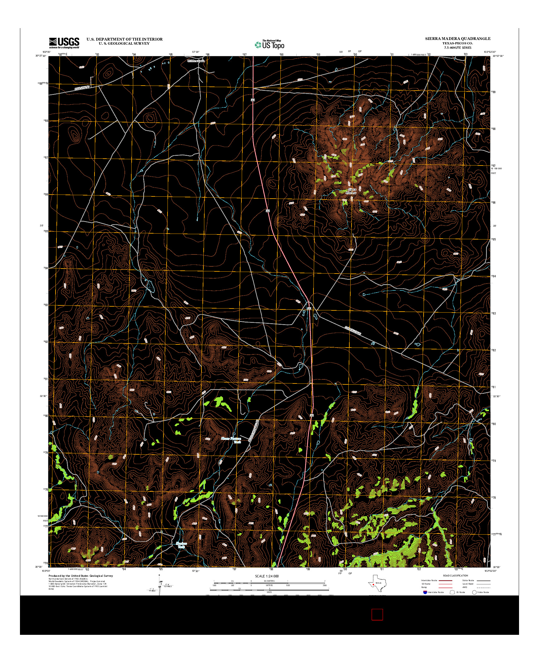 USGS US TOPO 7.5-MINUTE MAP FOR SIERRA MADERA, TX 2012