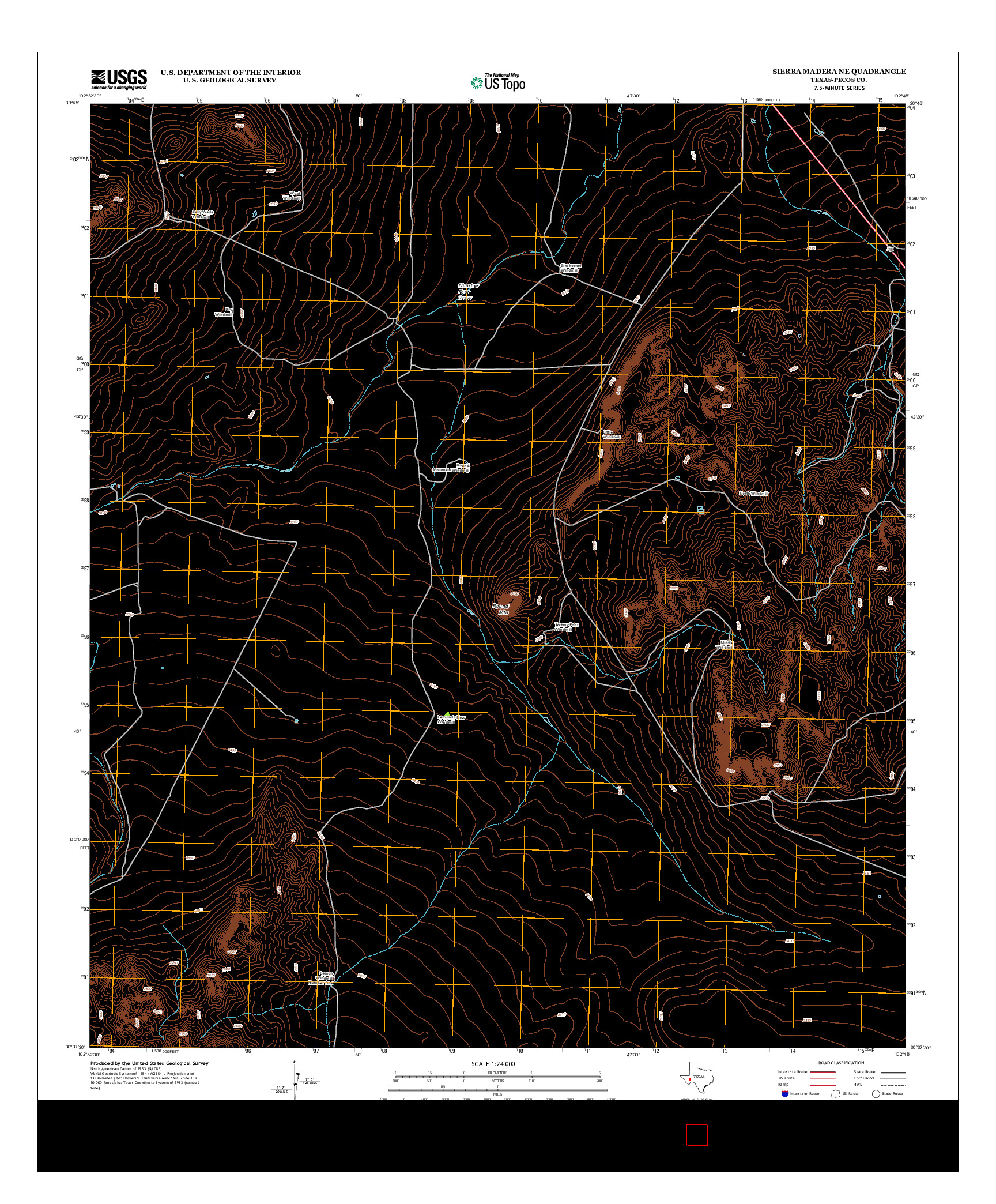 USGS US TOPO 7.5-MINUTE MAP FOR SIERRA MADERA NE, TX 2012