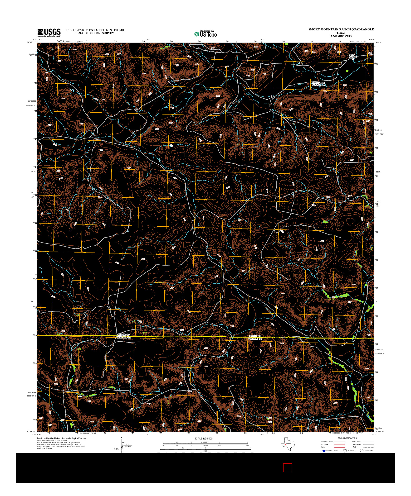 USGS US TOPO 7.5-MINUTE MAP FOR SMOKY MOUNTAIN RANCH, TX 2012