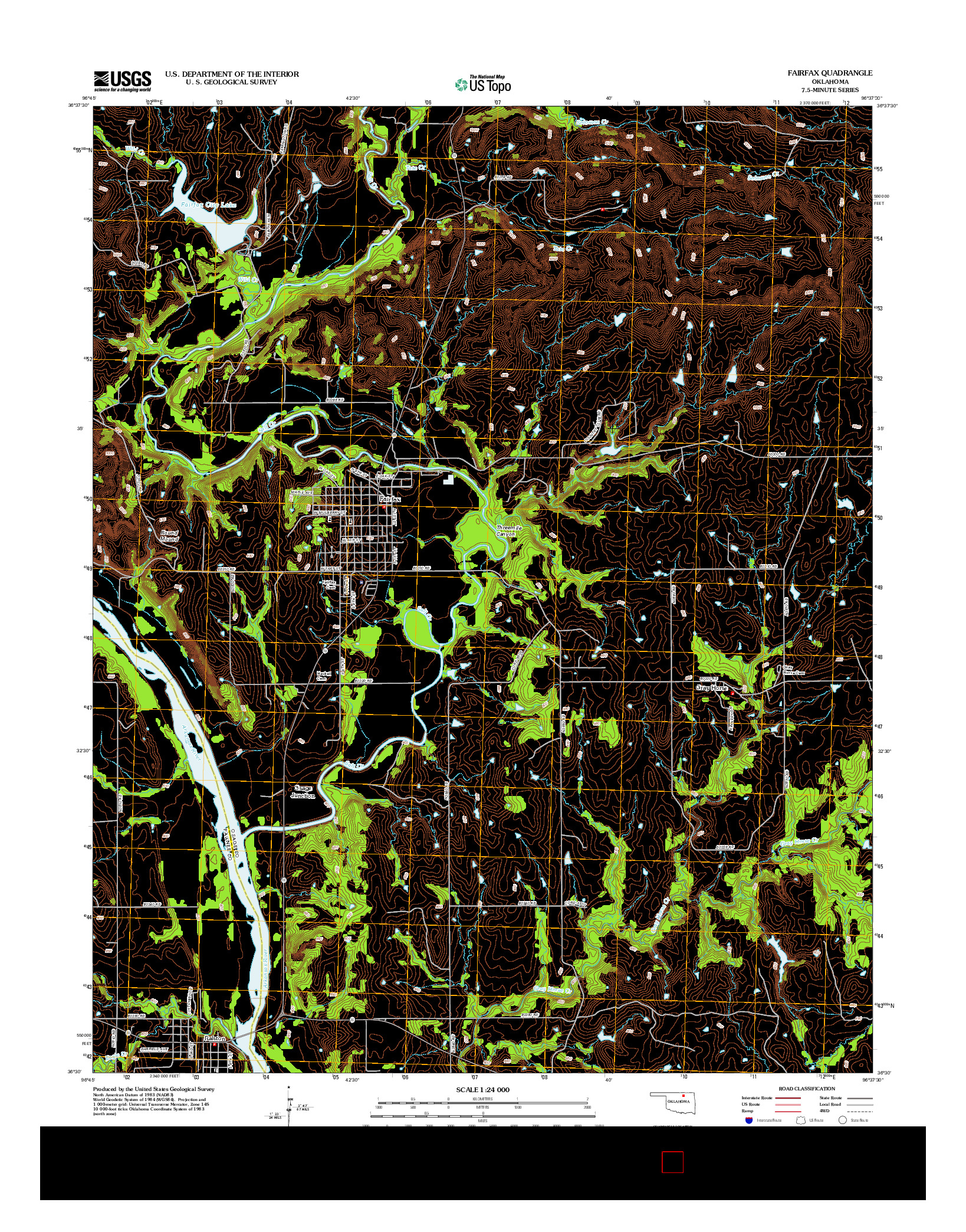 USGS US TOPO 7.5-MINUTE MAP FOR FAIRFAX, OK 2012