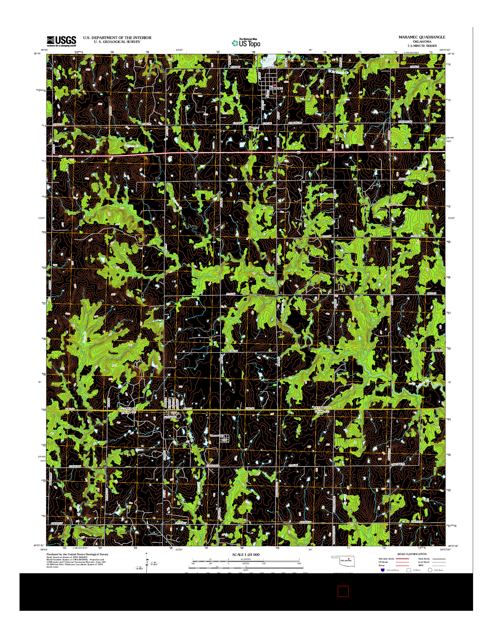 USGS US TOPO 7.5-MINUTE MAP FOR MARAMEC, OK 2012