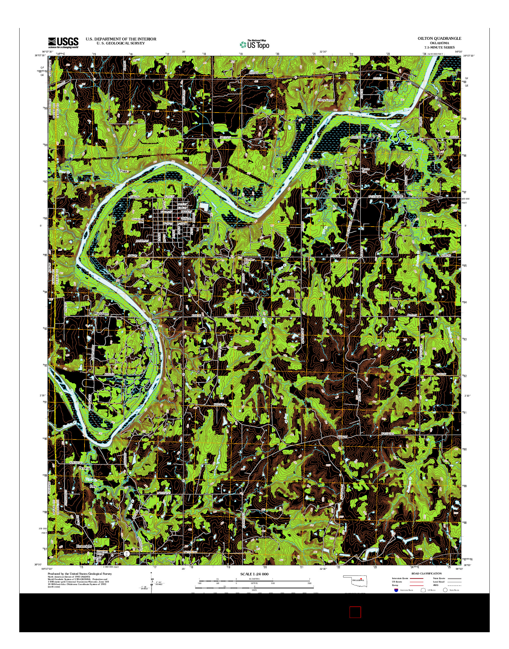 USGS US TOPO 7.5-MINUTE MAP FOR OILTON, OK 2012