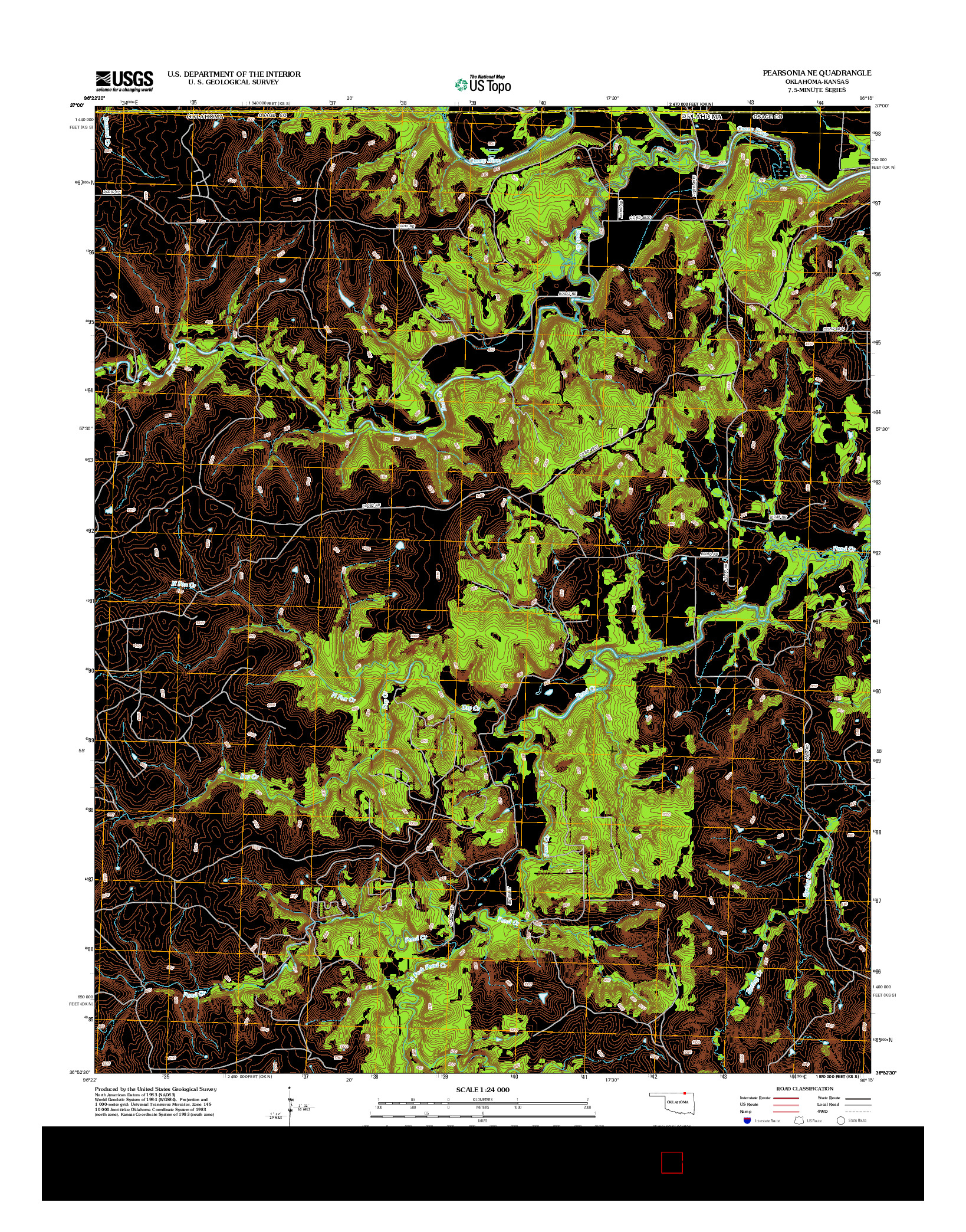 USGS US TOPO 7.5-MINUTE MAP FOR PEARSONIA NE, OK-KS 2012