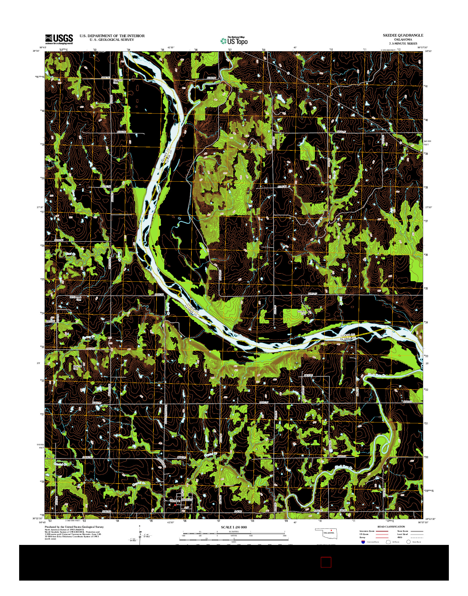 USGS US TOPO 7.5-MINUTE MAP FOR SKEDEE, OK 2012