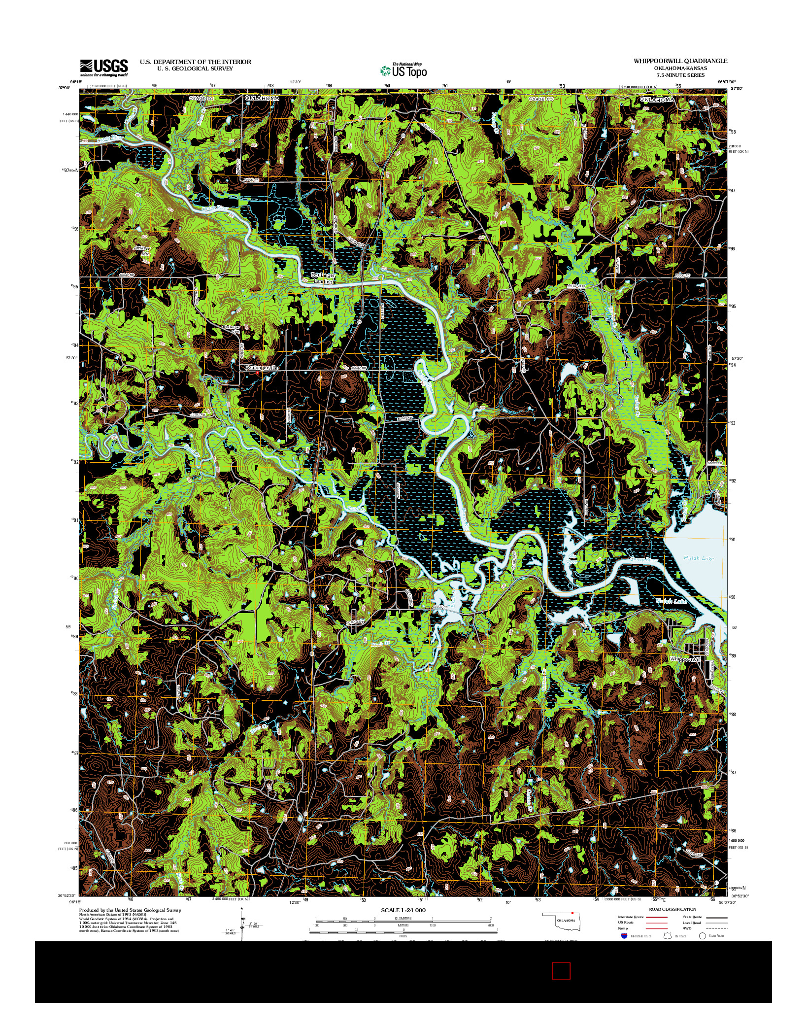 USGS US TOPO 7.5-MINUTE MAP FOR WHIPPOORWILL, OK-KS 2012