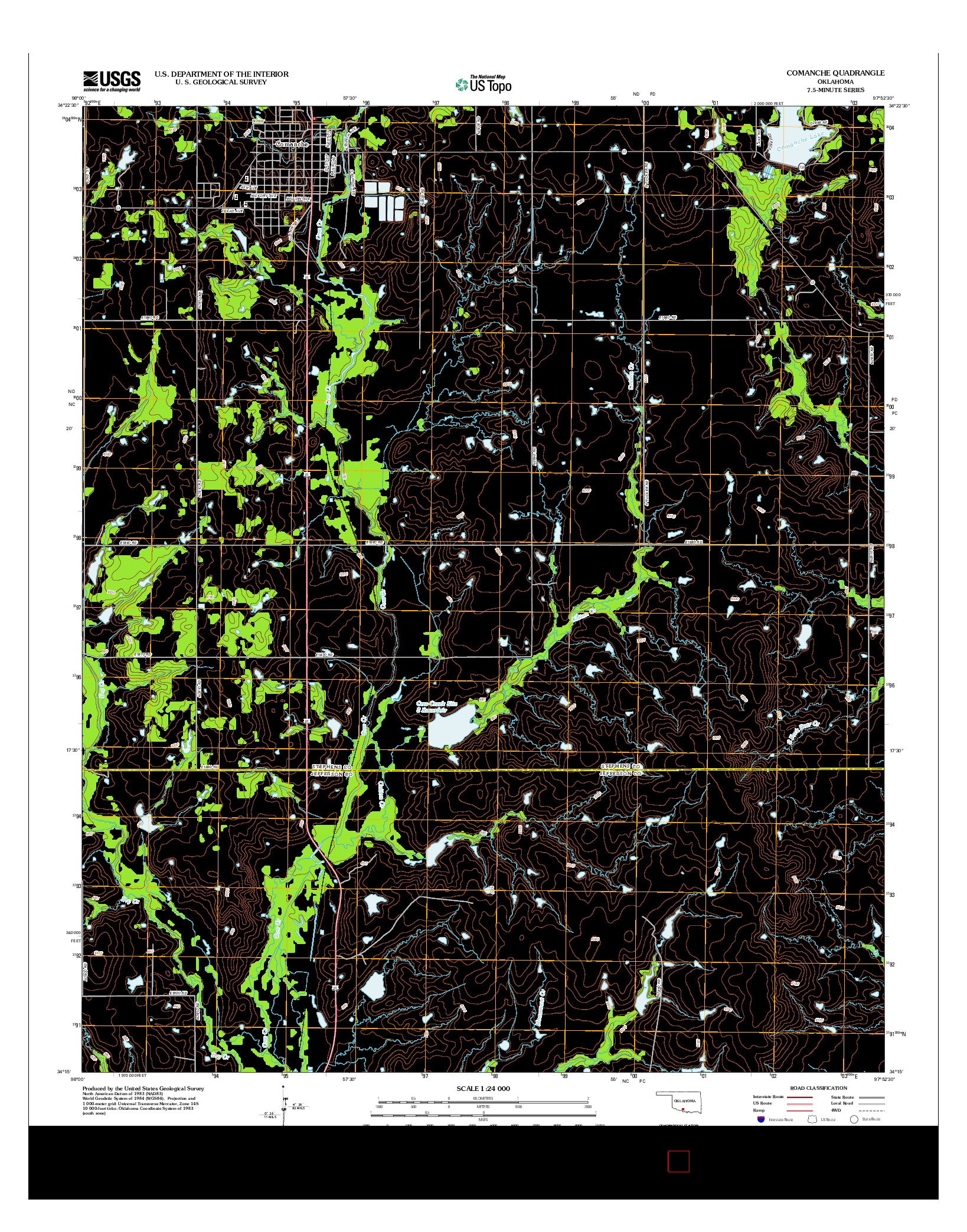 USGS US TOPO 7.5-MINUTE MAP FOR COMANCHE, OK 2012