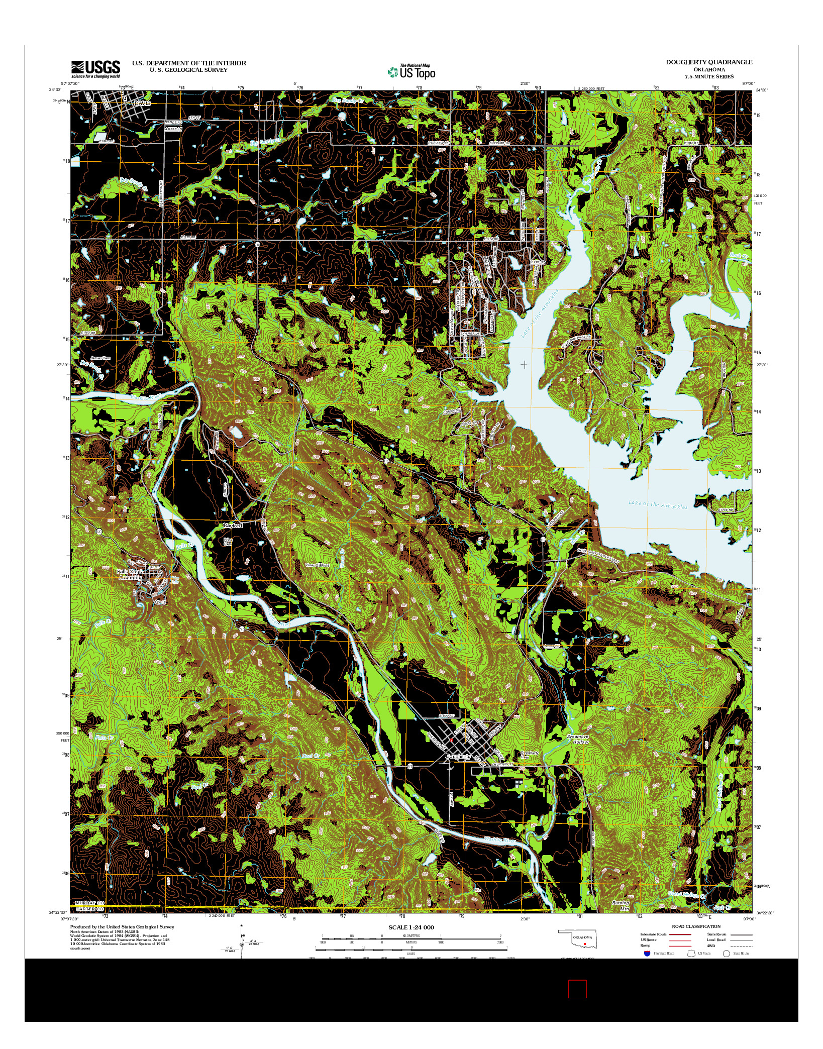 USGS US TOPO 7.5-MINUTE MAP FOR DOUGHERTY, OK 2012
