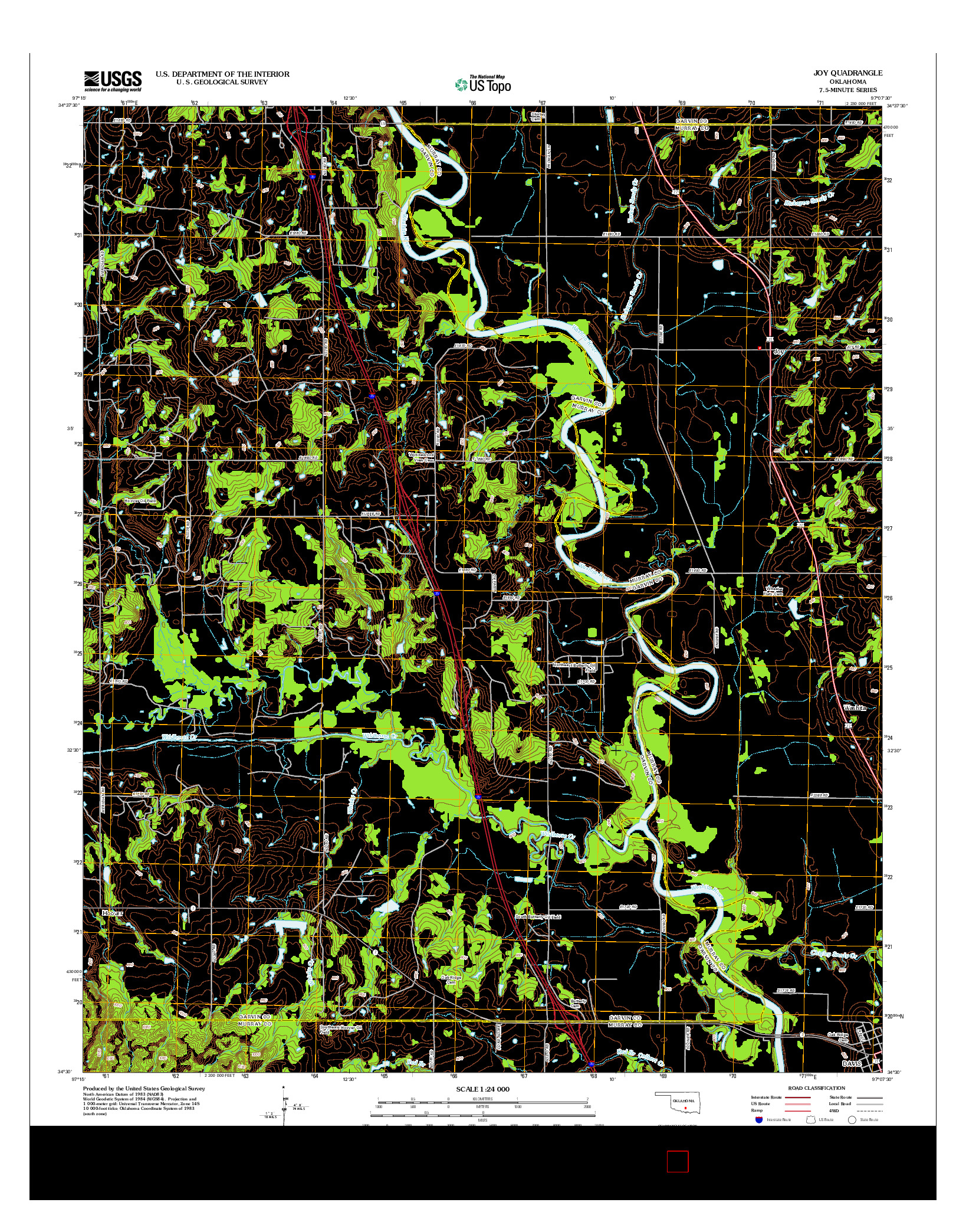 USGS US TOPO 7.5-MINUTE MAP FOR JOY, OK 2012