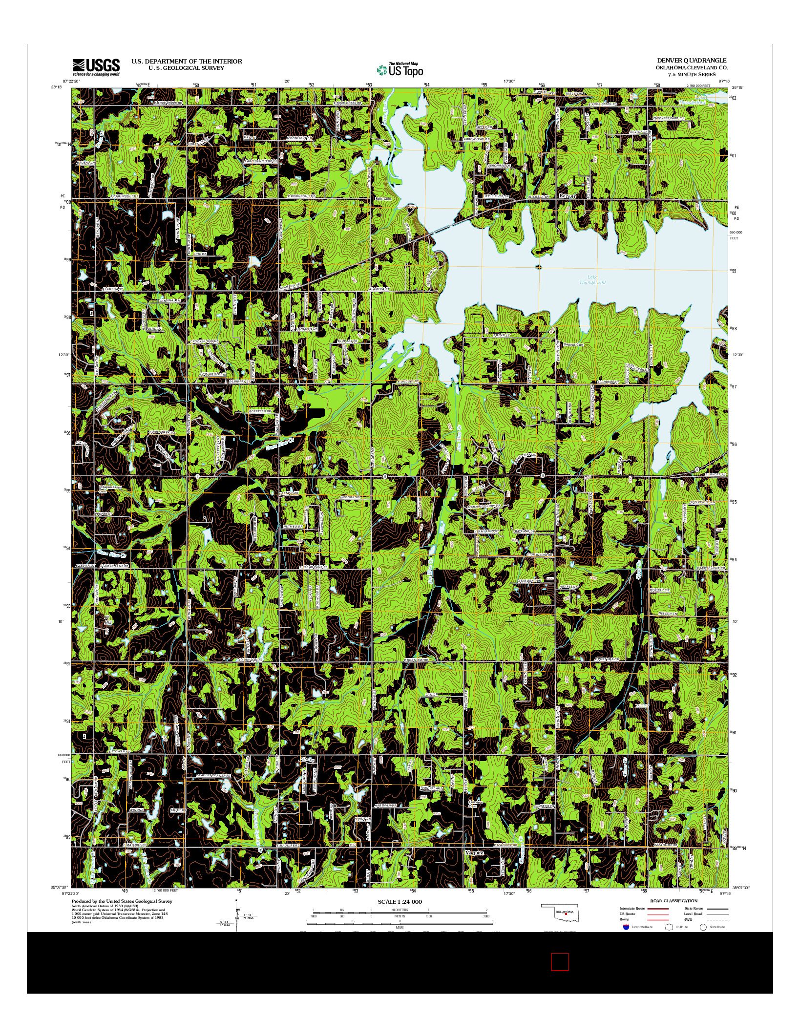 USGS US TOPO 7.5-MINUTE MAP FOR DENVER, OK 2012