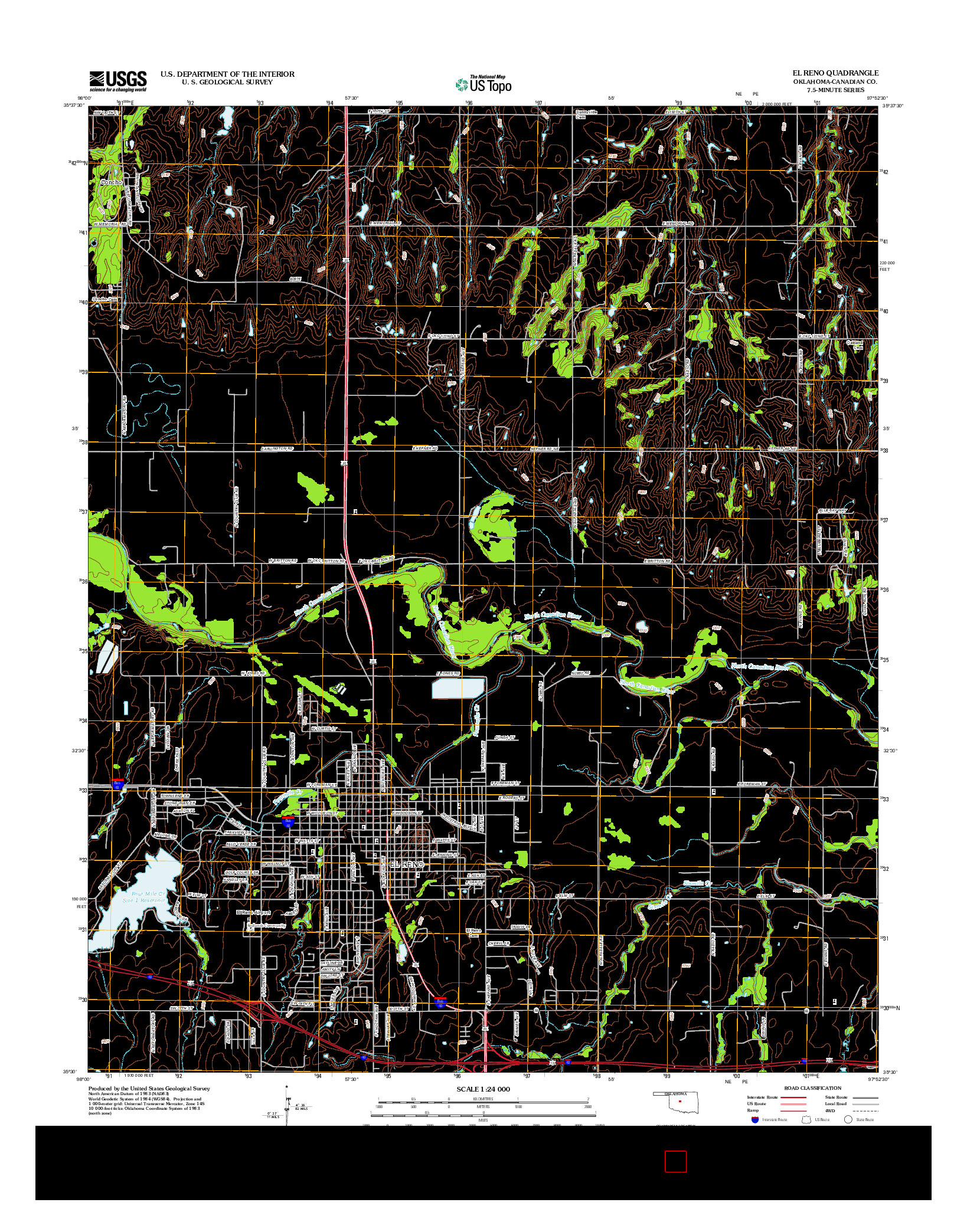 USGS US TOPO 7.5-MINUTE MAP FOR EL RENO, OK 2012