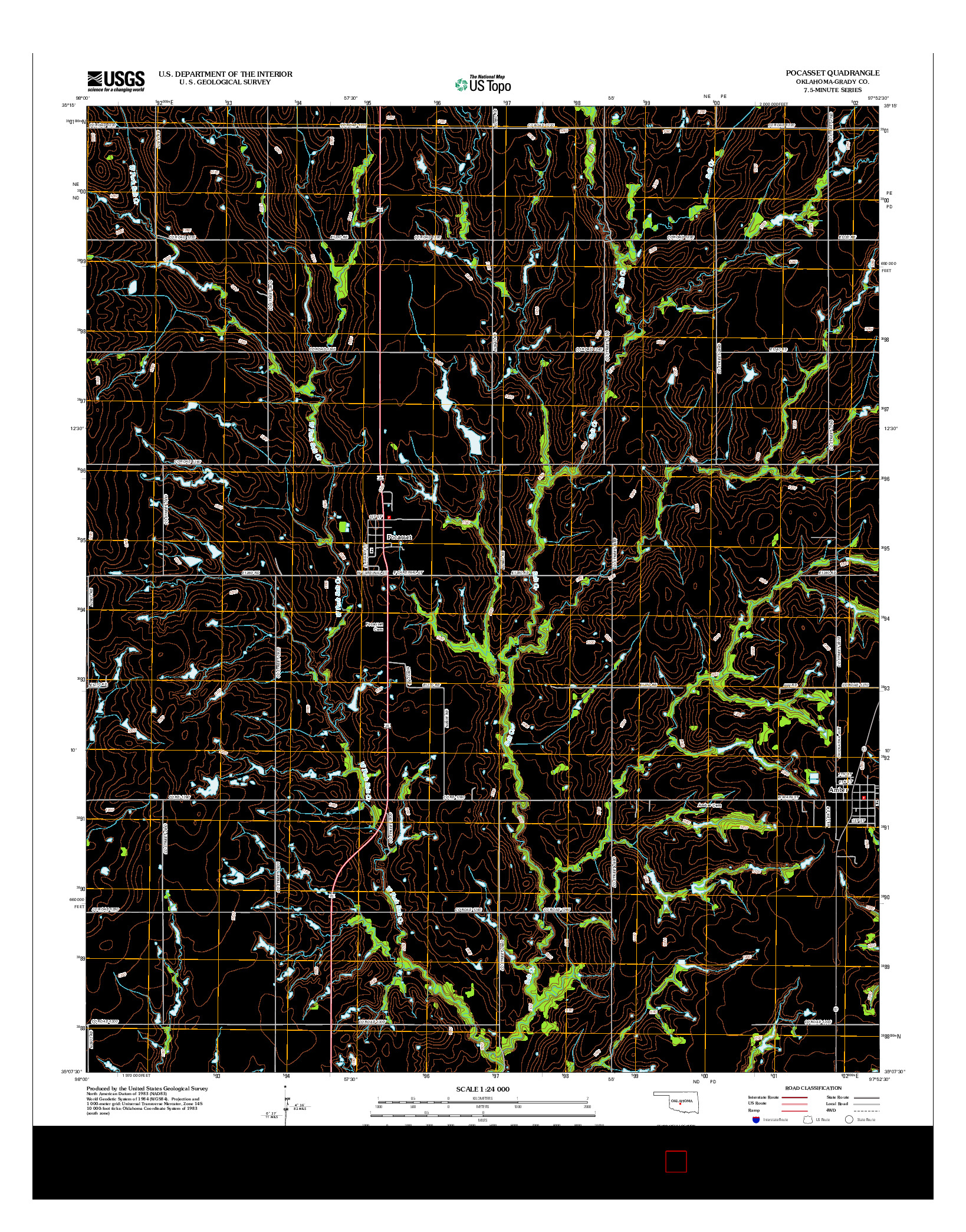 USGS US TOPO 7.5-MINUTE MAP FOR POCASSET, OK 2012