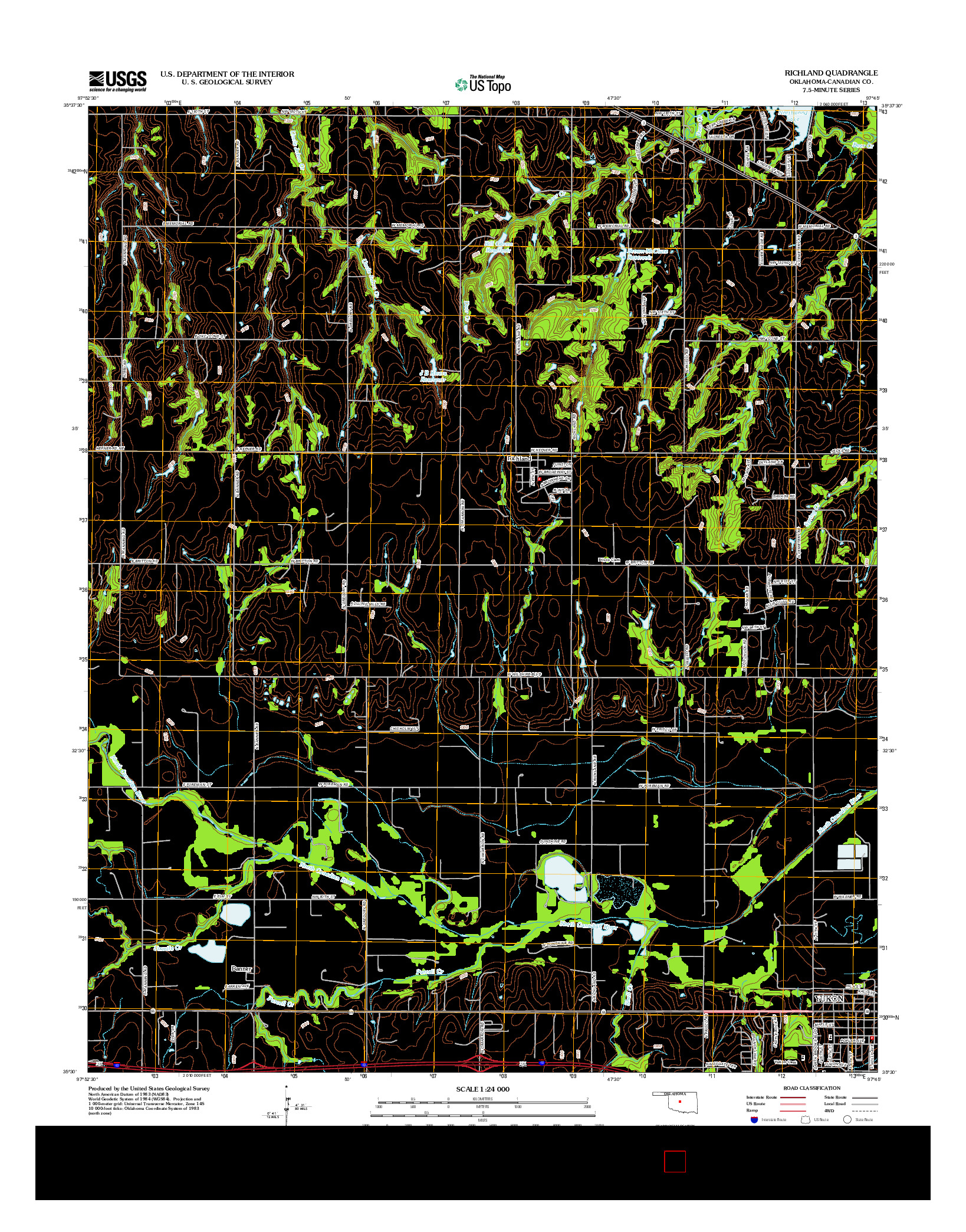 USGS US TOPO 7.5-MINUTE MAP FOR RICHLAND, OK 2012