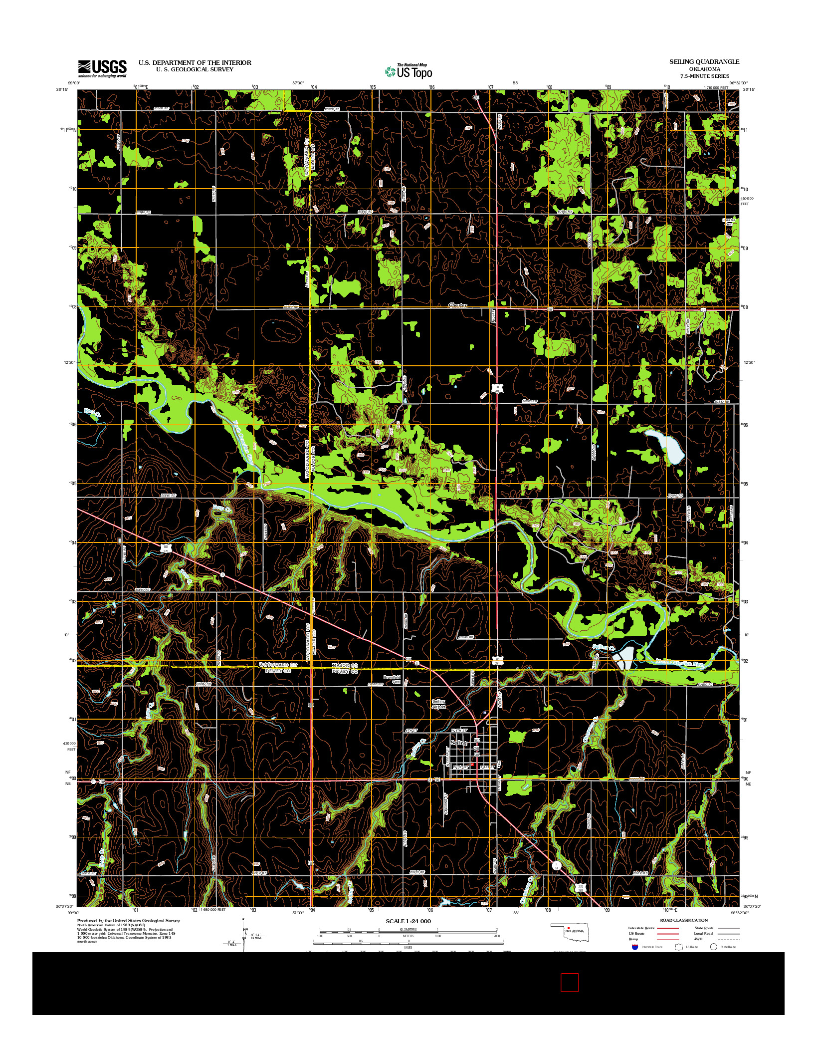 USGS US TOPO 7.5-MINUTE MAP FOR SEILING, OK 2012