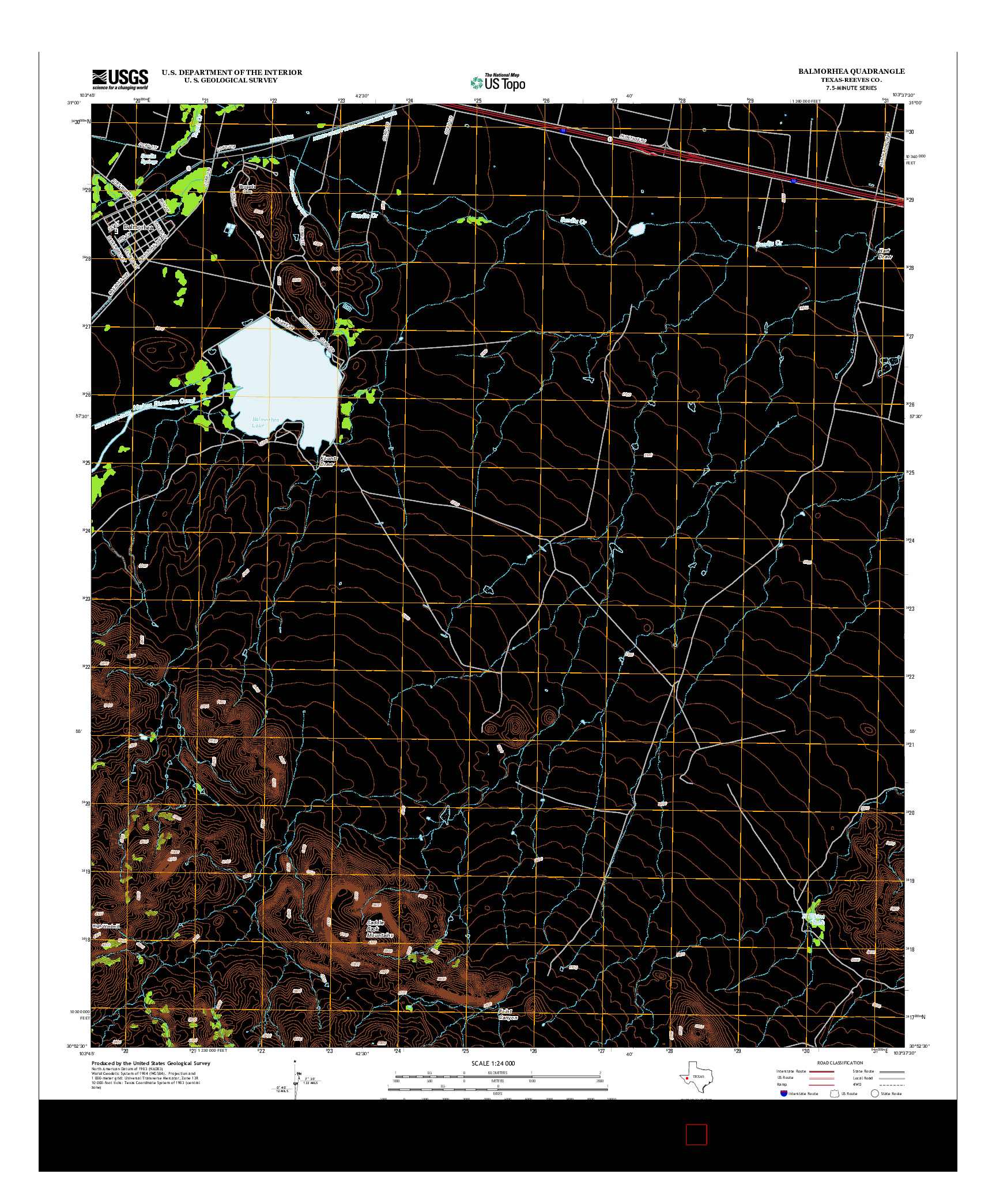 USGS US TOPO 7.5-MINUTE MAP FOR BALMORHEA, TX 2012