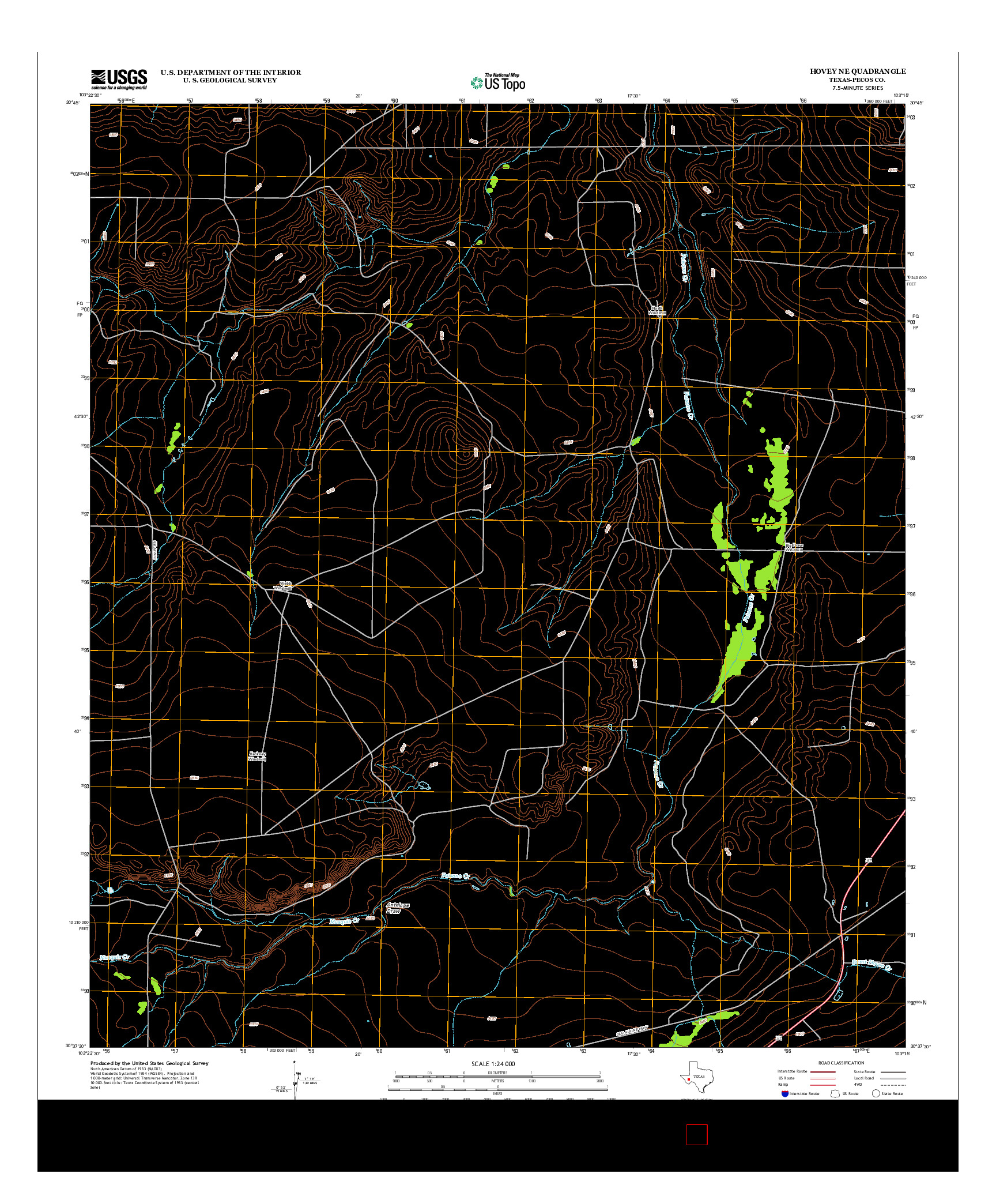 USGS US TOPO 7.5-MINUTE MAP FOR HOVEY NE, TX 2012