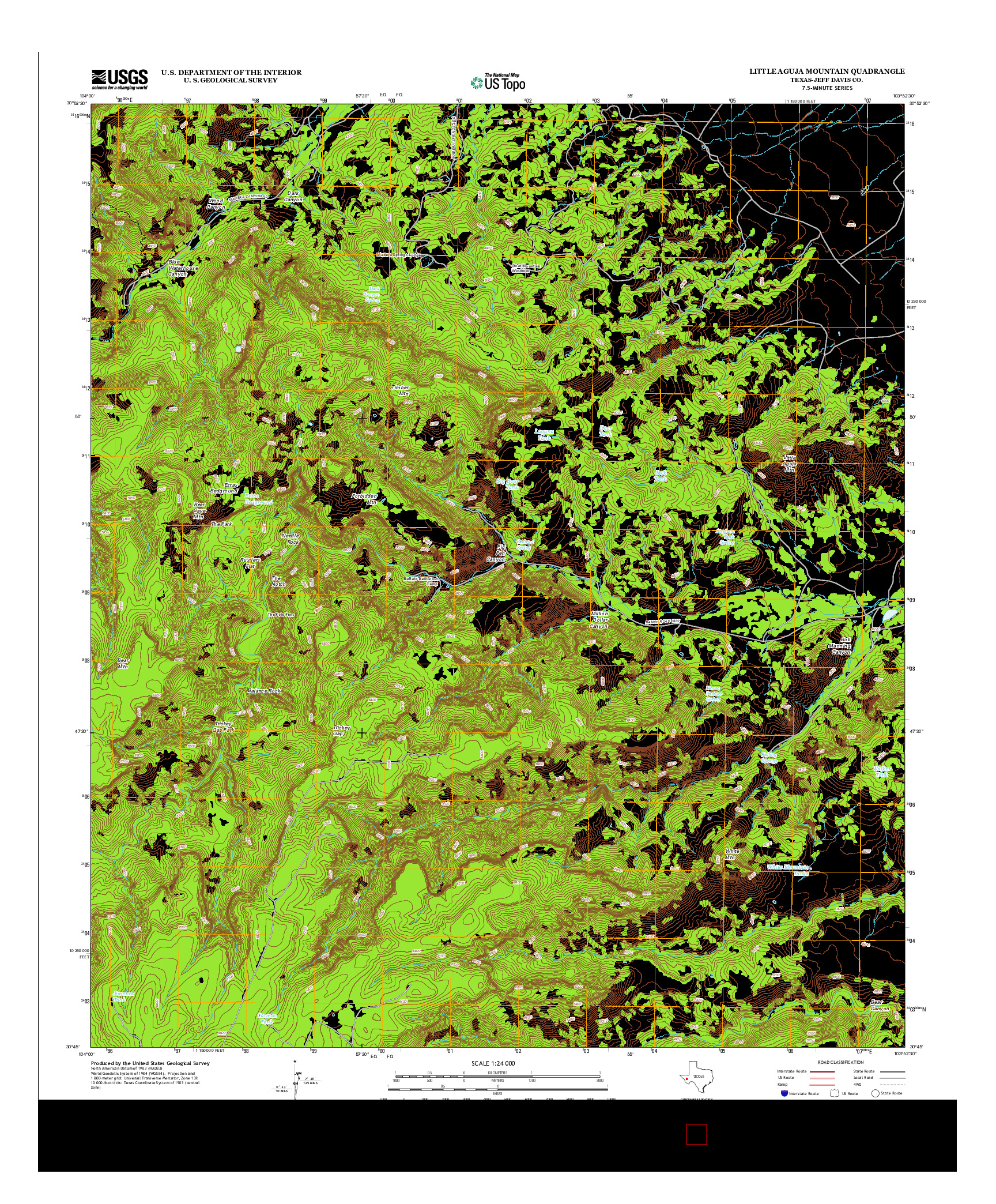 USGS US TOPO 7.5-MINUTE MAP FOR LITTLE AGUJA MOUNTAIN, TX 2012