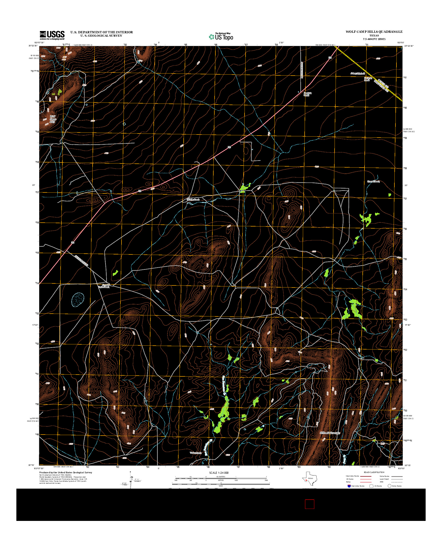 USGS US TOPO 7.5-MINUTE MAP FOR WOLF CAMP HILLS, TX 2012
