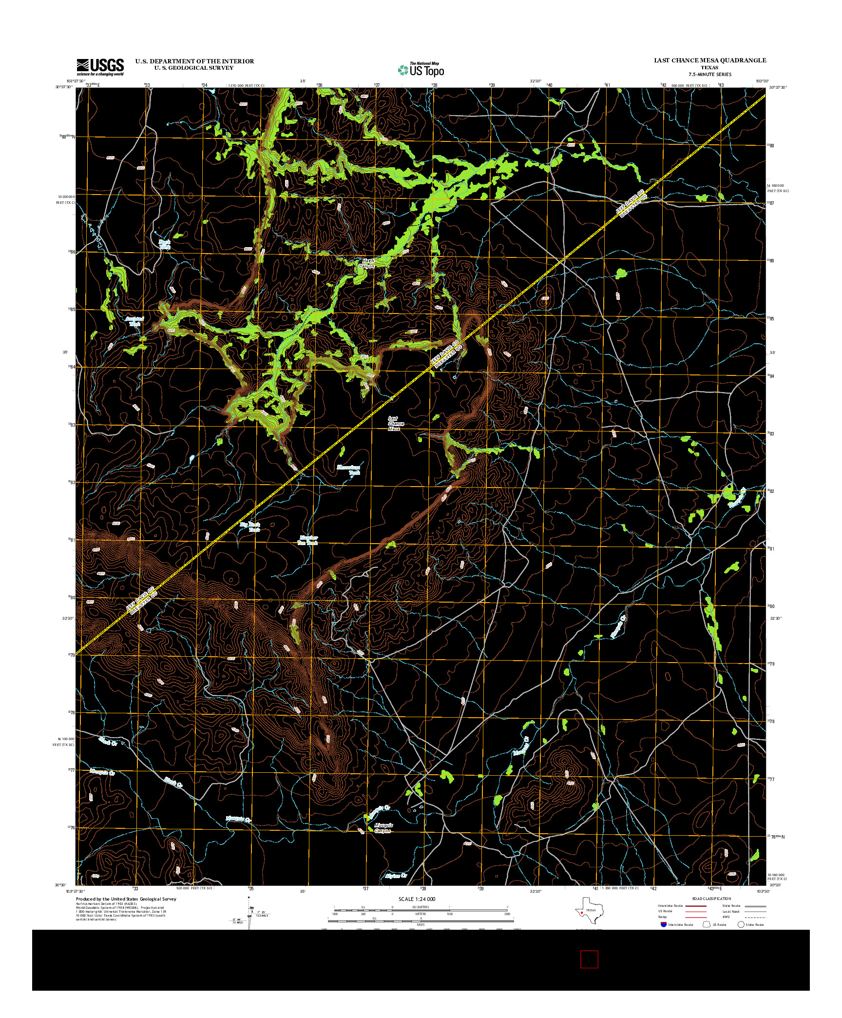 USGS US TOPO 7.5-MINUTE MAP FOR LAST CHANCE MESA, TX 2012