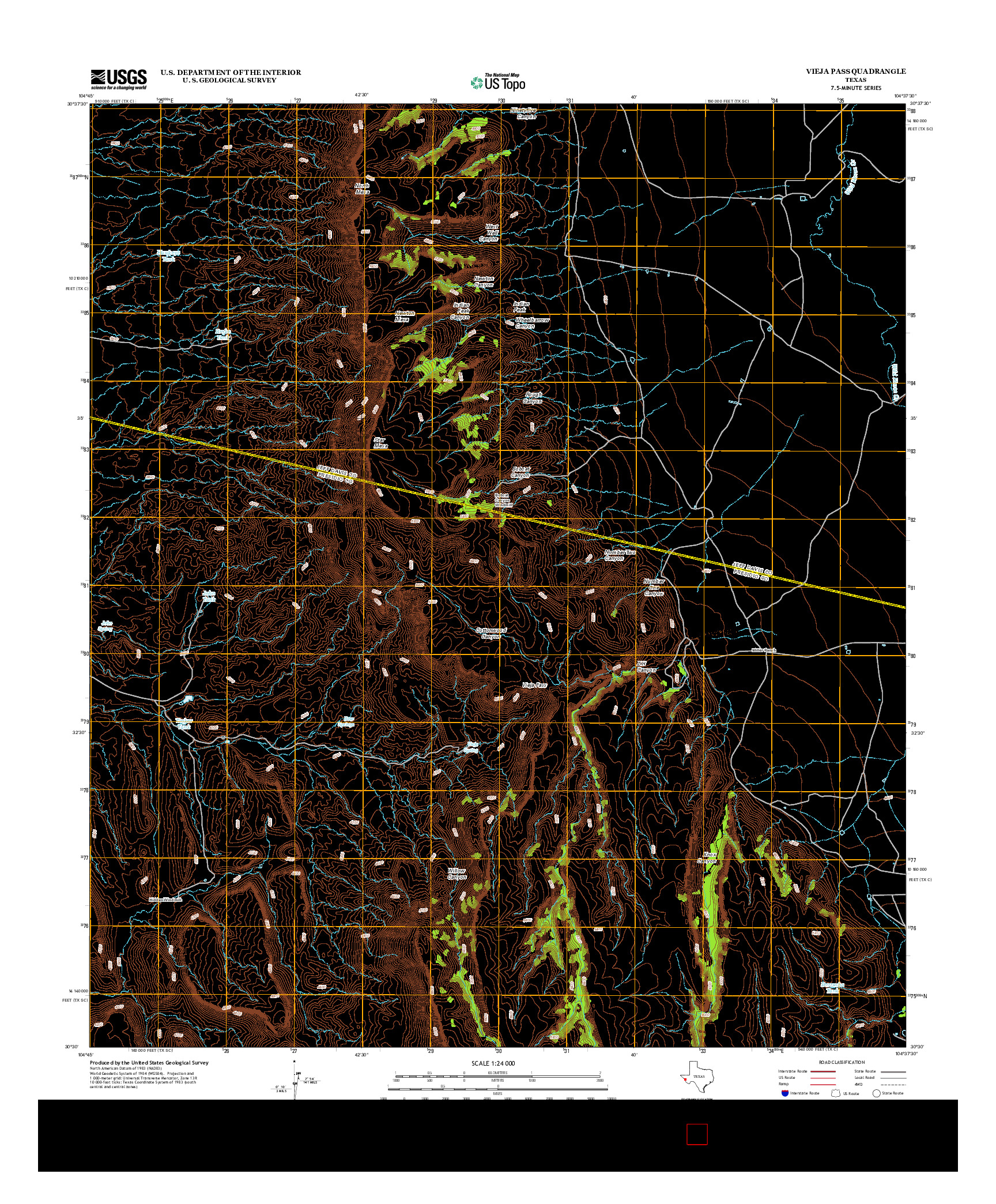 USGS US TOPO 7.5-MINUTE MAP FOR VIEJA PASS, TX 2012