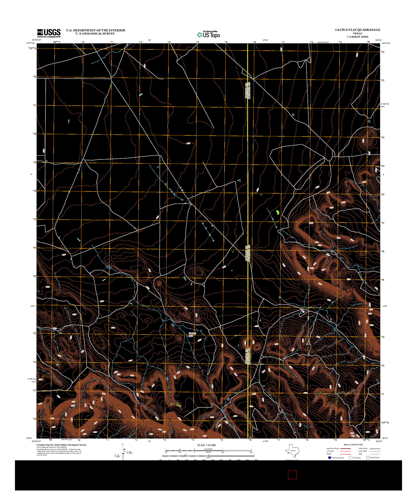 USGS US TOPO 7.5-MINUTE MAP FOR CACTUS FLAT, TX 2012