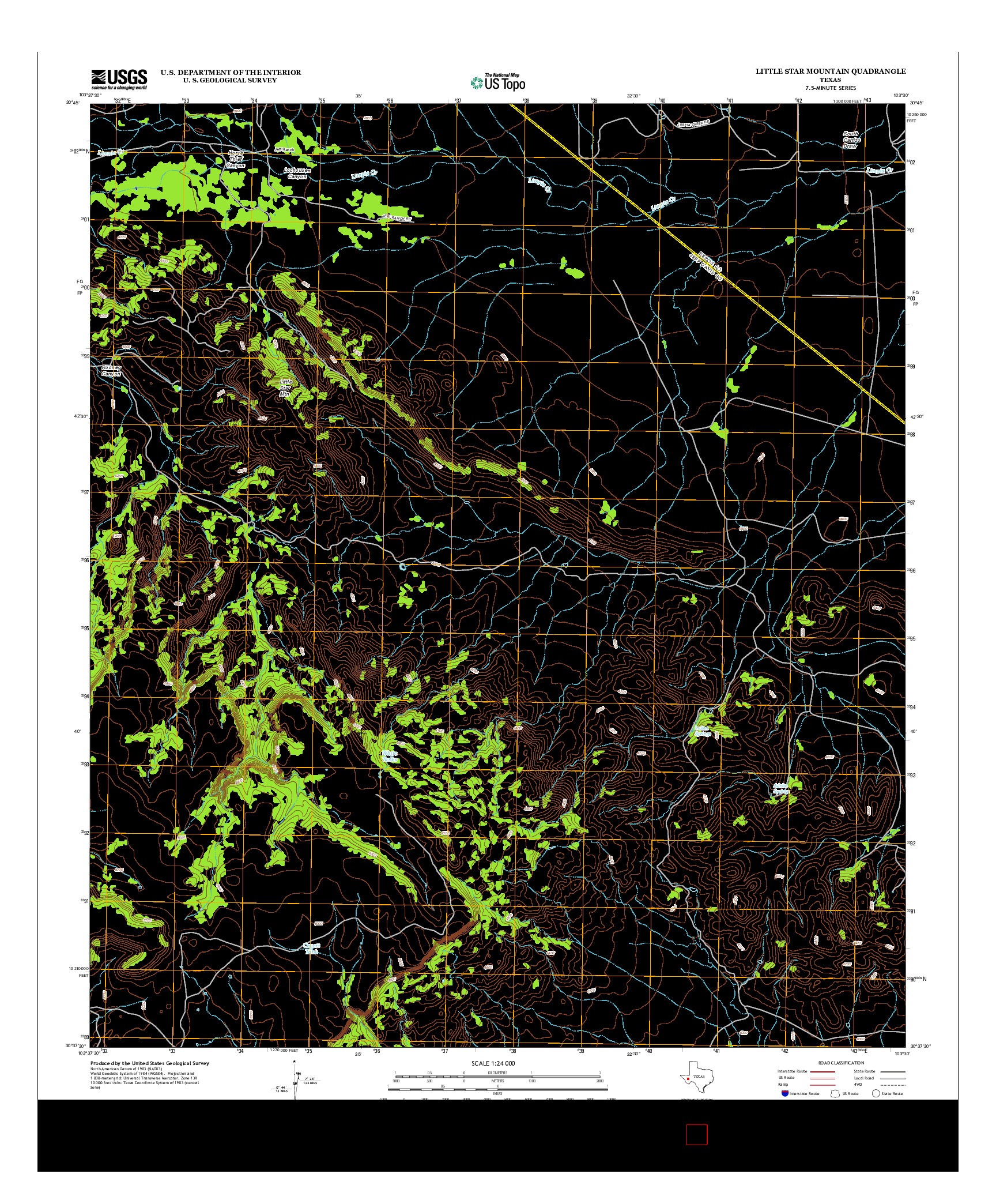 USGS US TOPO 7.5-MINUTE MAP FOR LITTLE STAR MOUNTAIN, TX 2012