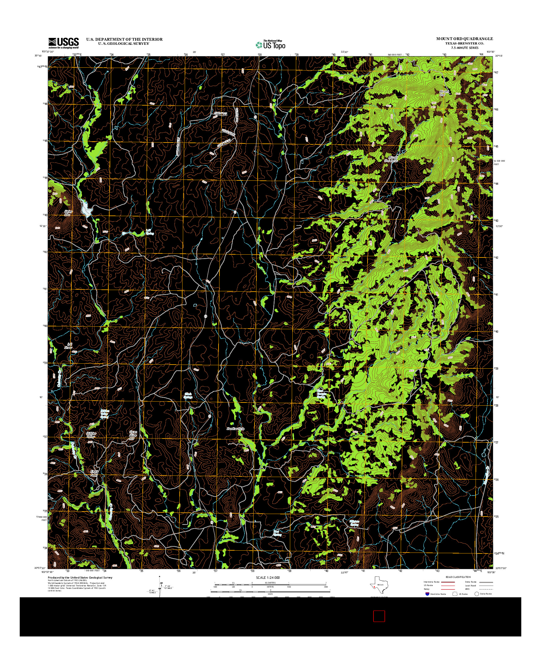 USGS US TOPO 7.5-MINUTE MAP FOR MOUNT ORD, TX 2012