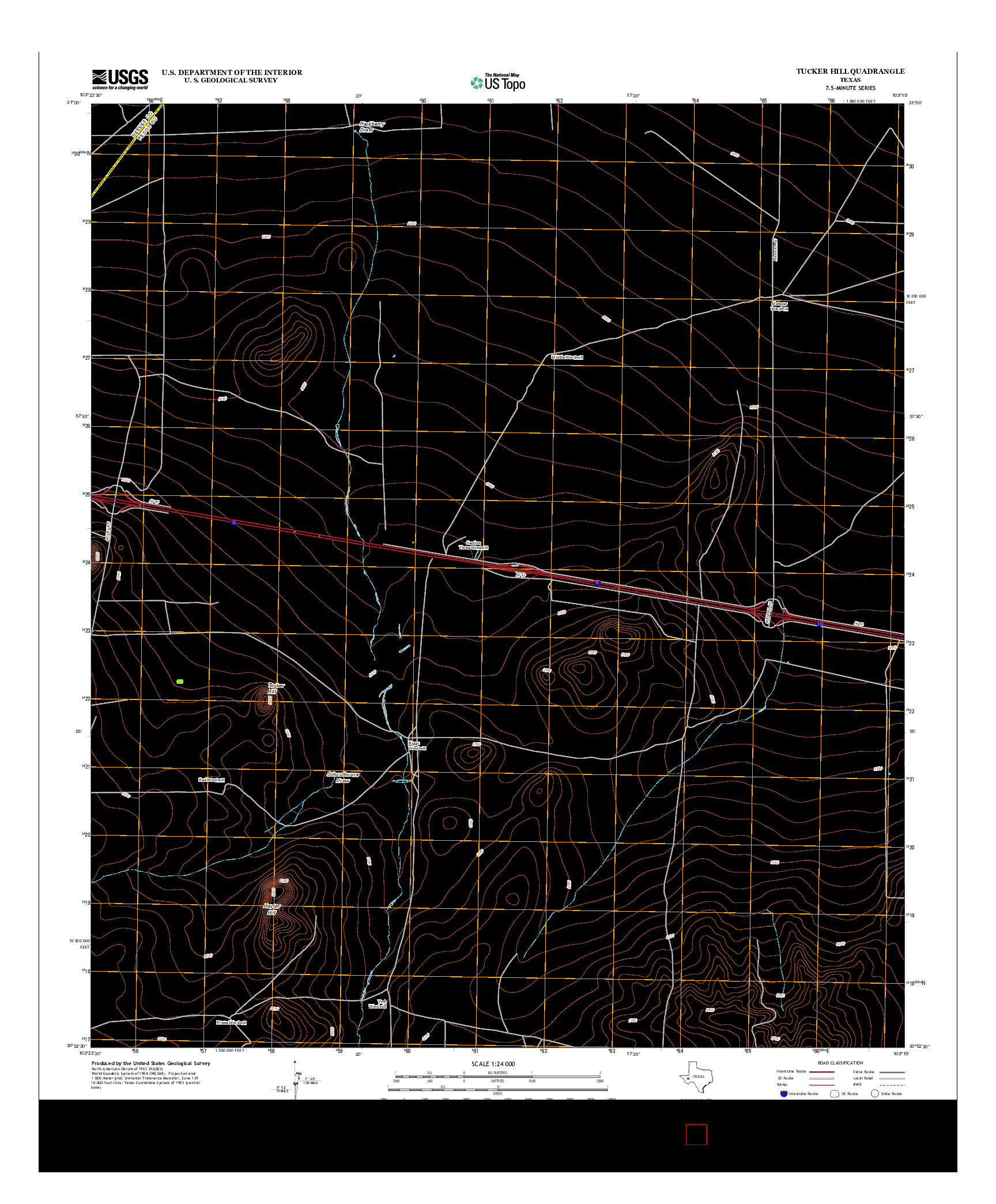 USGS US TOPO 7.5-MINUTE MAP FOR TUCKER HILL, TX 2012