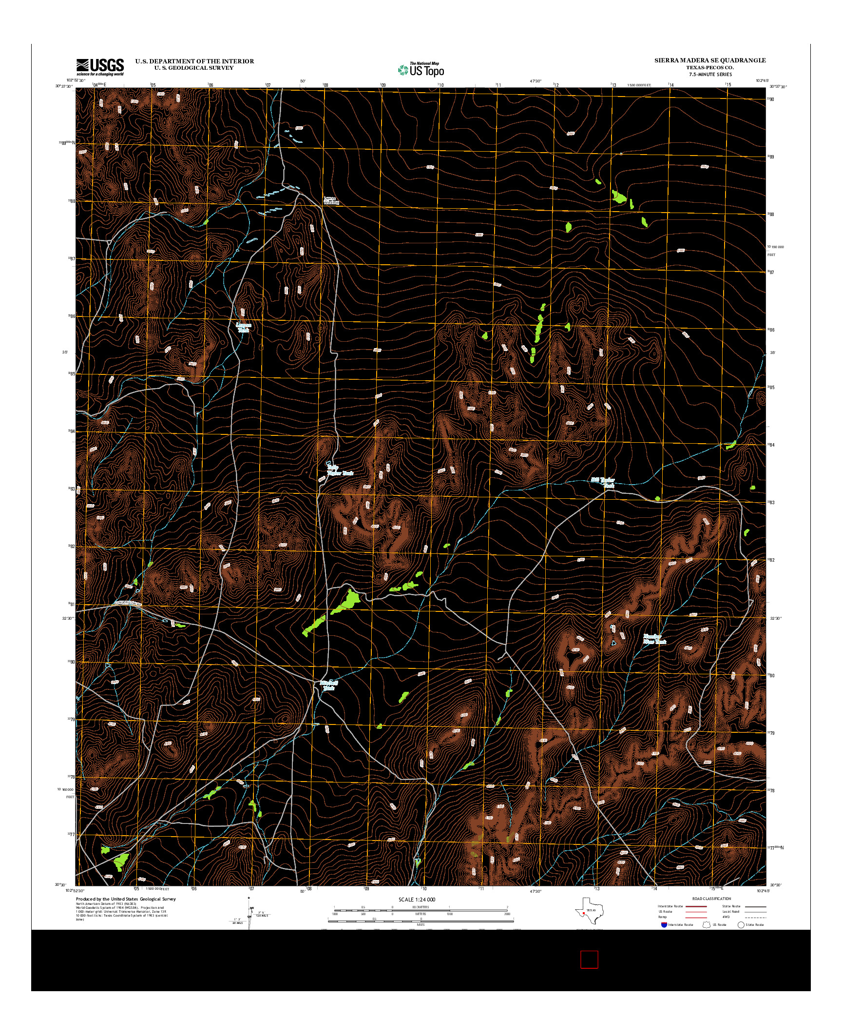 USGS US TOPO 7.5-MINUTE MAP FOR SIERRA MADERA SE, TX 2012