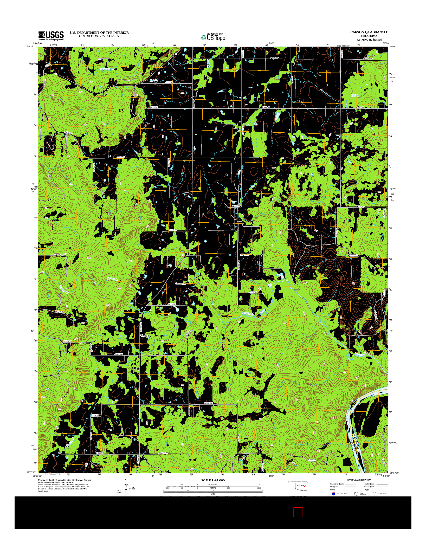 USGS US TOPO 7.5-MINUTE MAP FOR CARSON, OK 2012