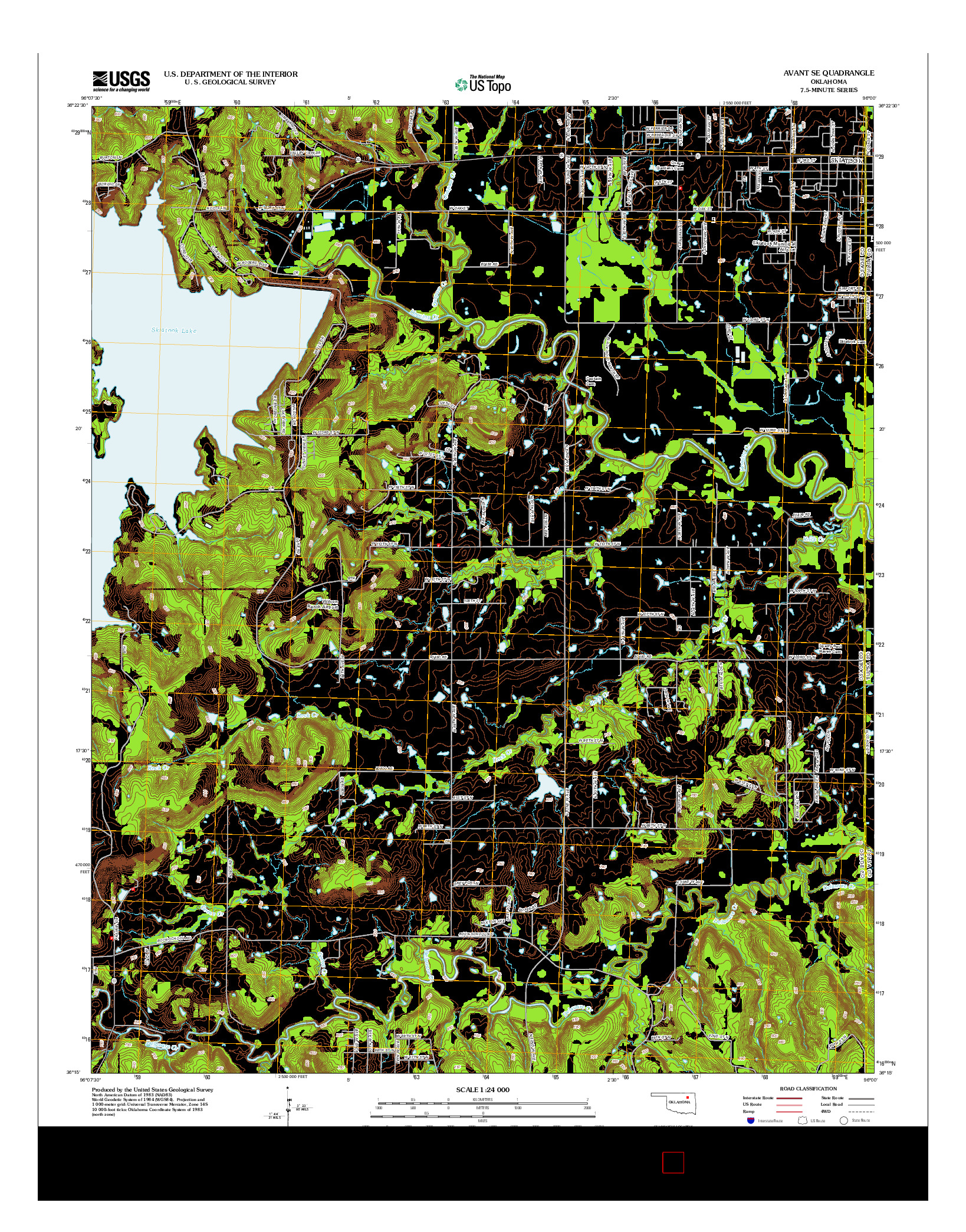USGS US TOPO 7.5-MINUTE MAP FOR AVANT SE, OK 2012