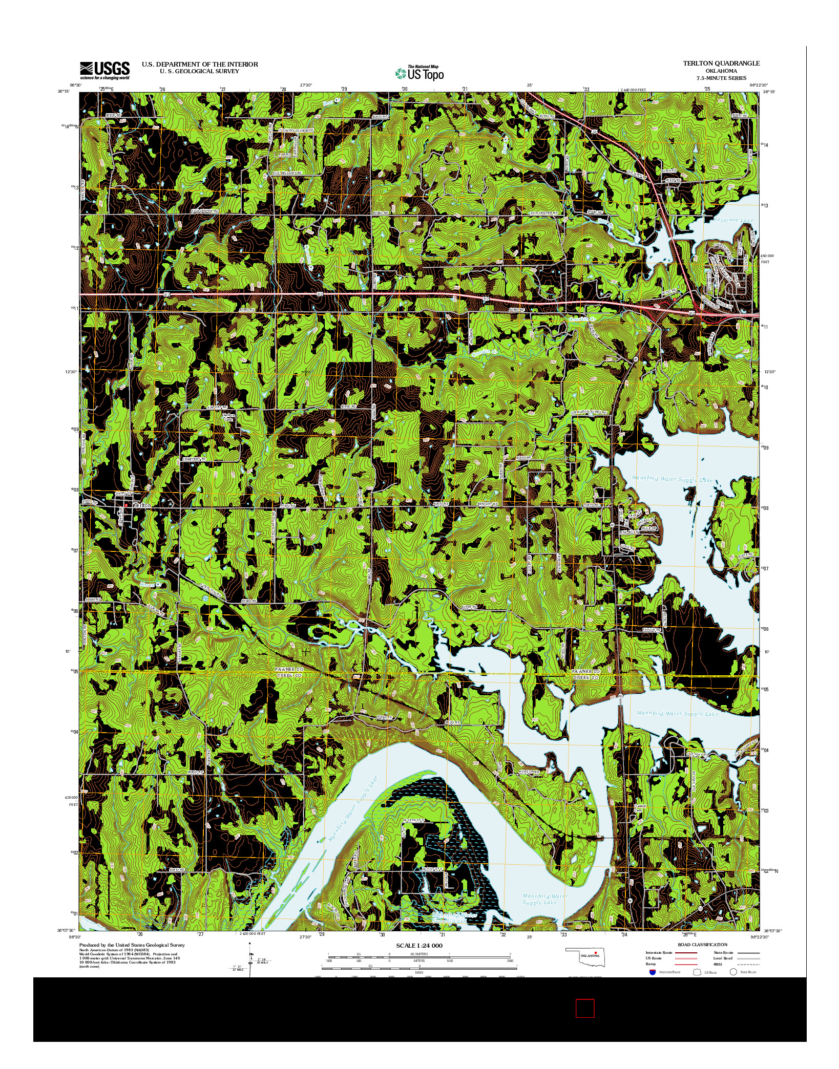 USGS US TOPO 7.5-MINUTE MAP FOR TERLTON, OK 2012