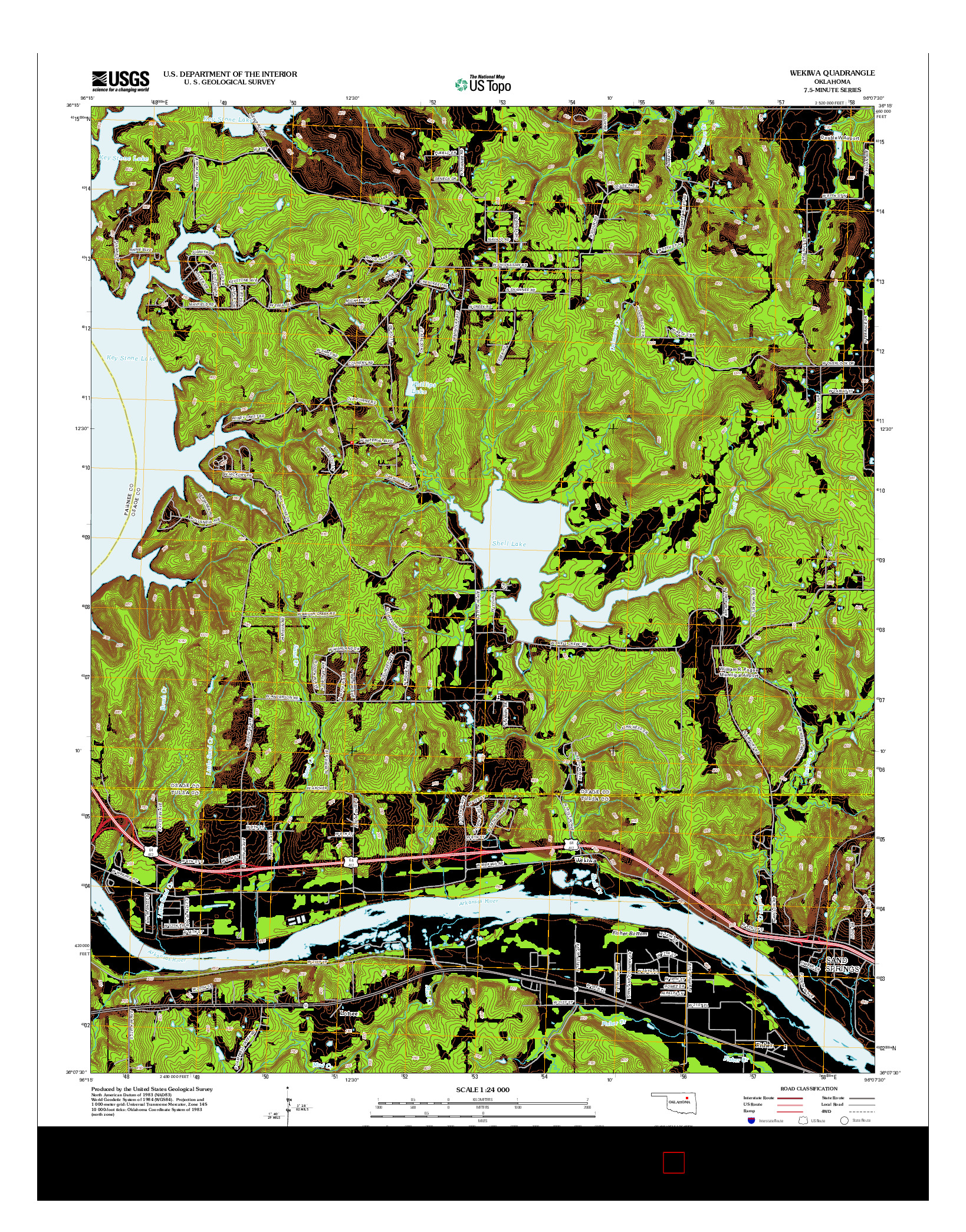 USGS US TOPO 7.5-MINUTE MAP FOR WEKIWA, OK 2012