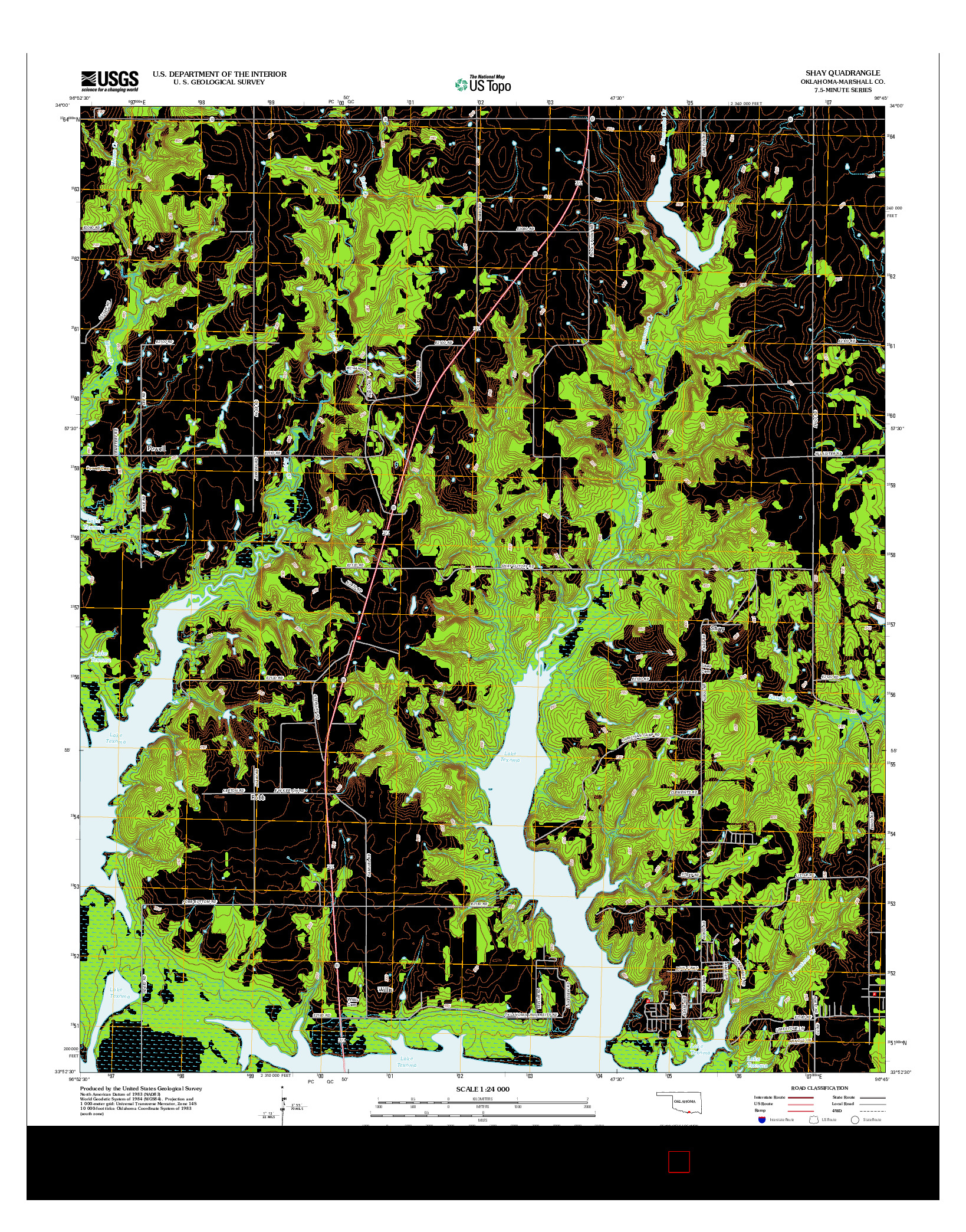 USGS US TOPO 7.5-MINUTE MAP FOR SHAY, OK 2012