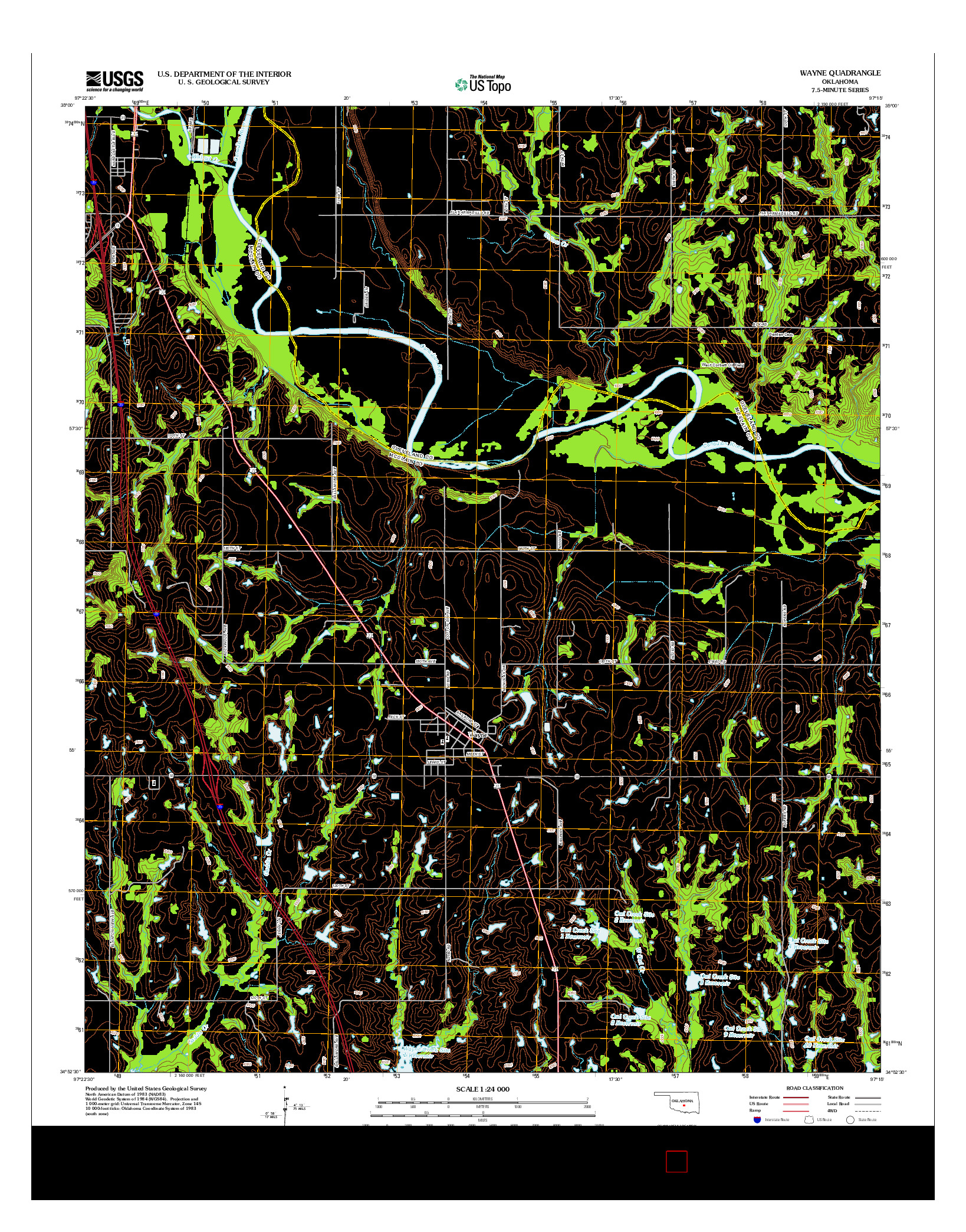 USGS US TOPO 7.5-MINUTE MAP FOR WAYNE, OK 2012