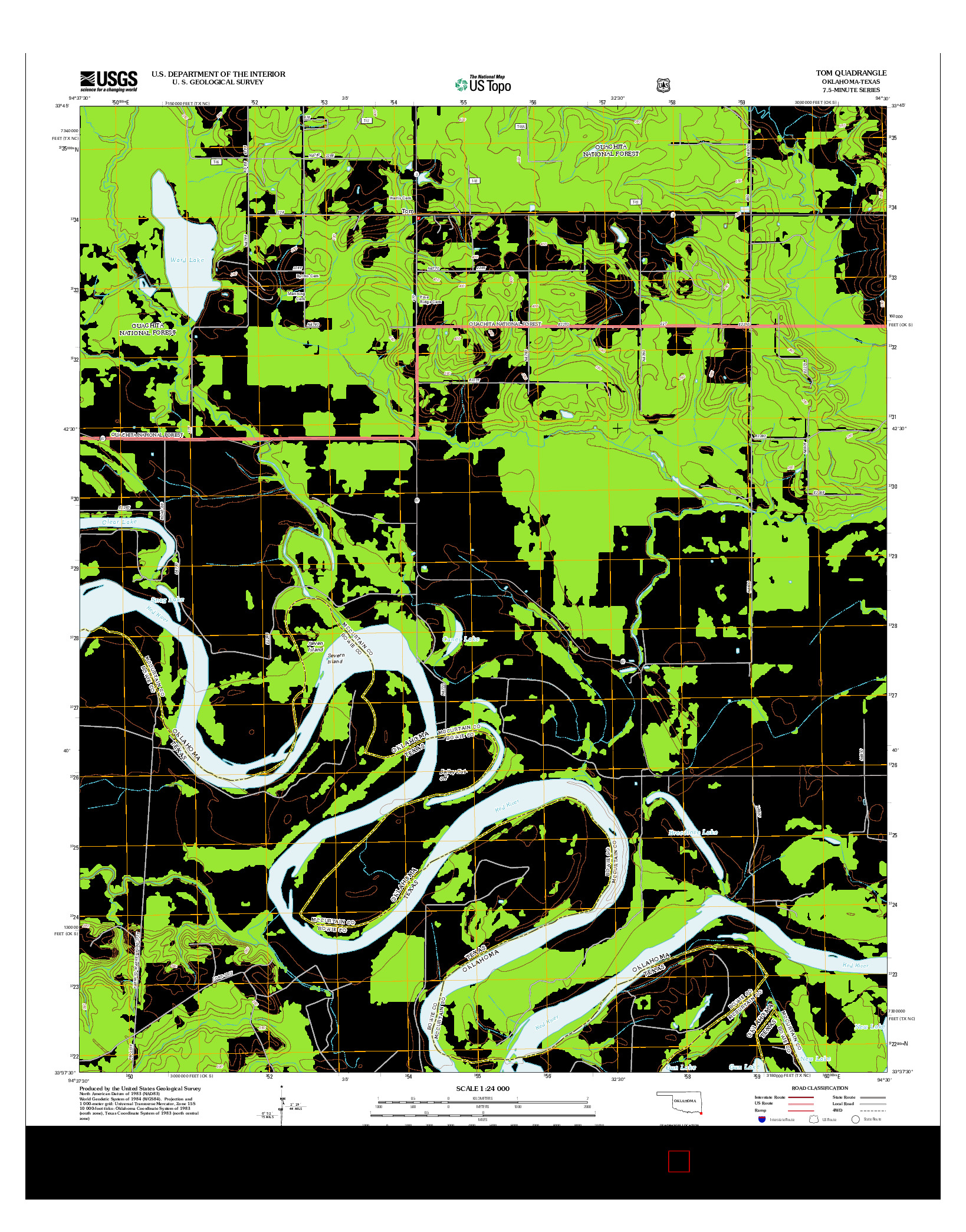 USGS US TOPO 7.5-MINUTE MAP FOR TOM, OK-TX 2012