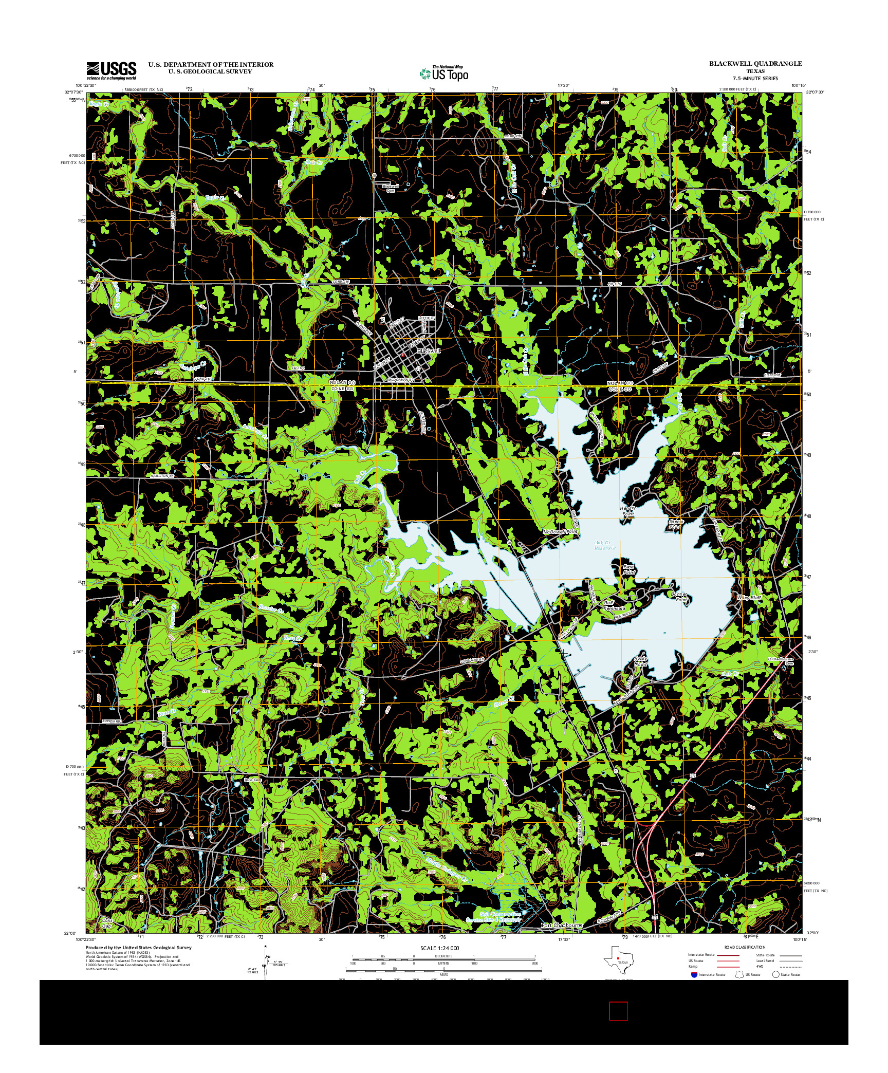 USGS US TOPO 7.5-MINUTE MAP FOR BLACKWELL, TX 2012