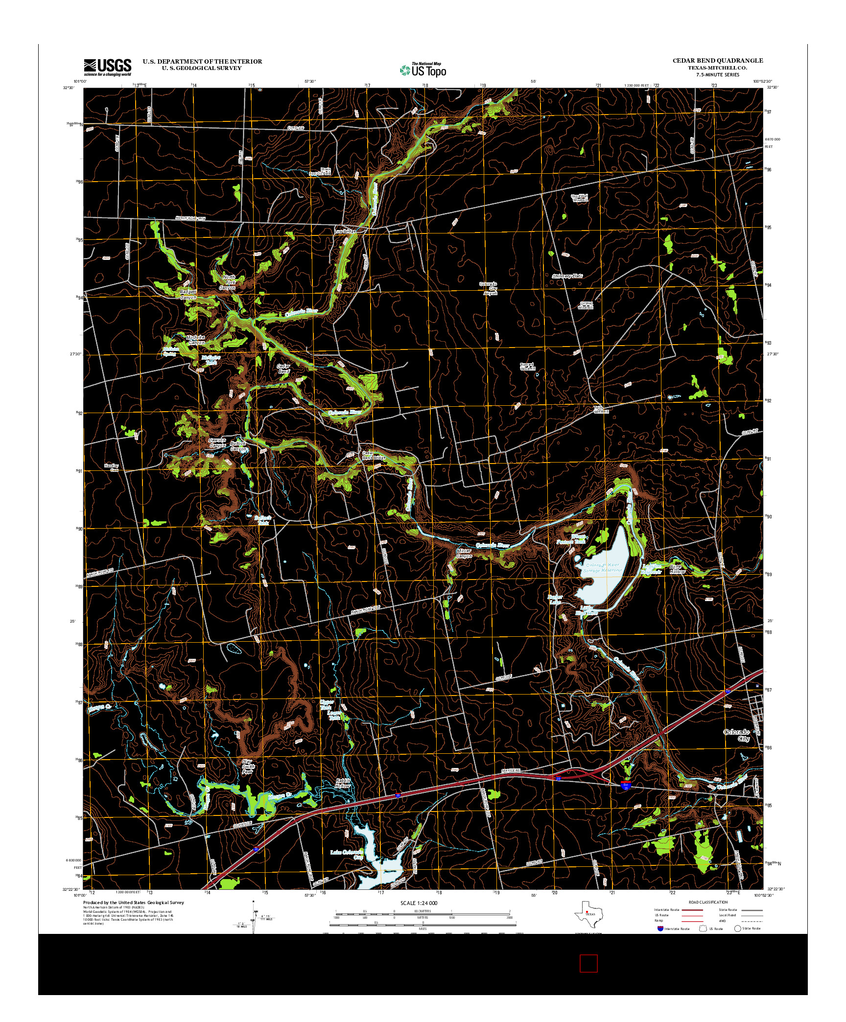 USGS US TOPO 7.5-MINUTE MAP FOR CEDAR BEND, TX 2012