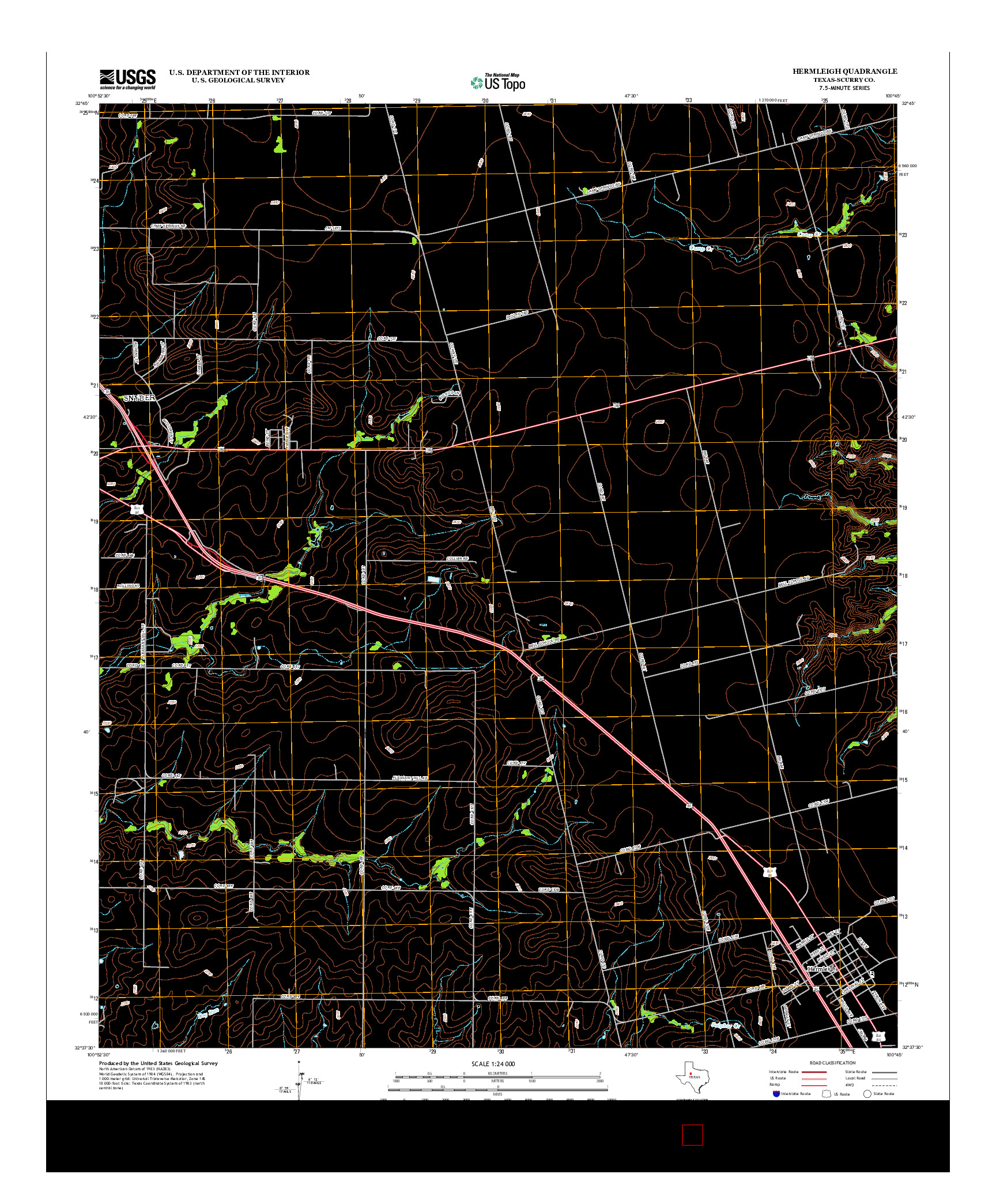 USGS US TOPO 7.5-MINUTE MAP FOR HERMLEIGH, TX 2012
