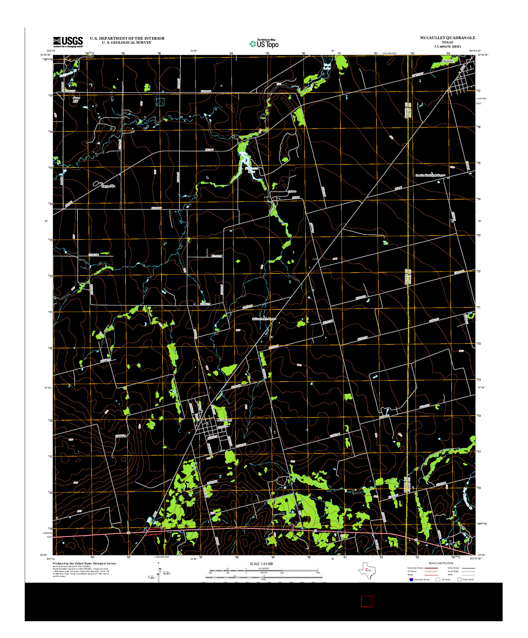 USGS US TOPO 7.5-MINUTE MAP FOR MCCAULLEY, TX 2012