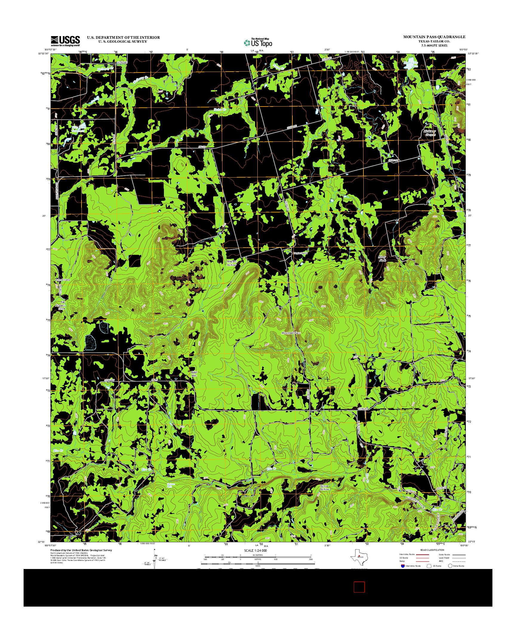 USGS US TOPO 7.5-MINUTE MAP FOR MOUNTAIN PASS, TX 2012