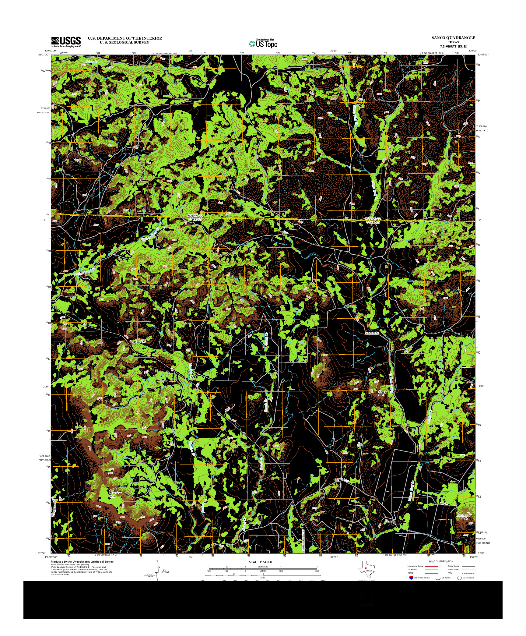 USGS US TOPO 7.5-MINUTE MAP FOR SANCO, TX 2012